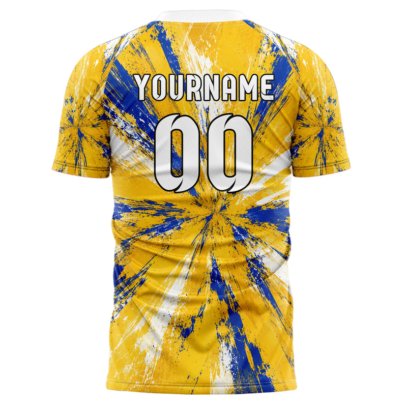 Gold klassisches Graffiti Scratch Marks Design 03-0054 individuelles Fußballtrikot back