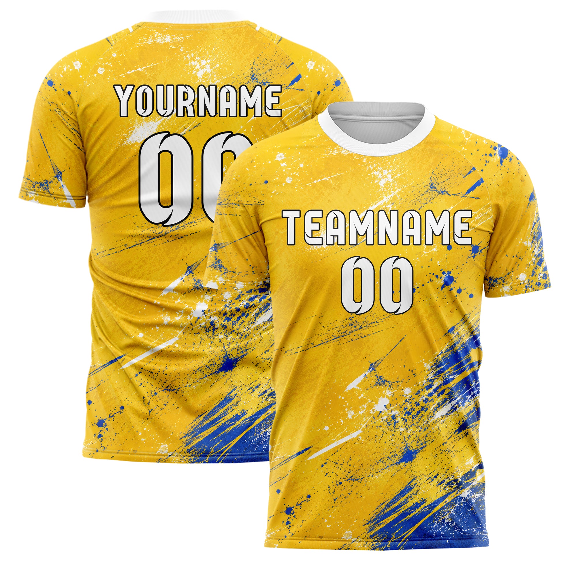 Gold klassisches Graffiti Scratch Marks Design 03-0150 individuelles Fußballtrikot main