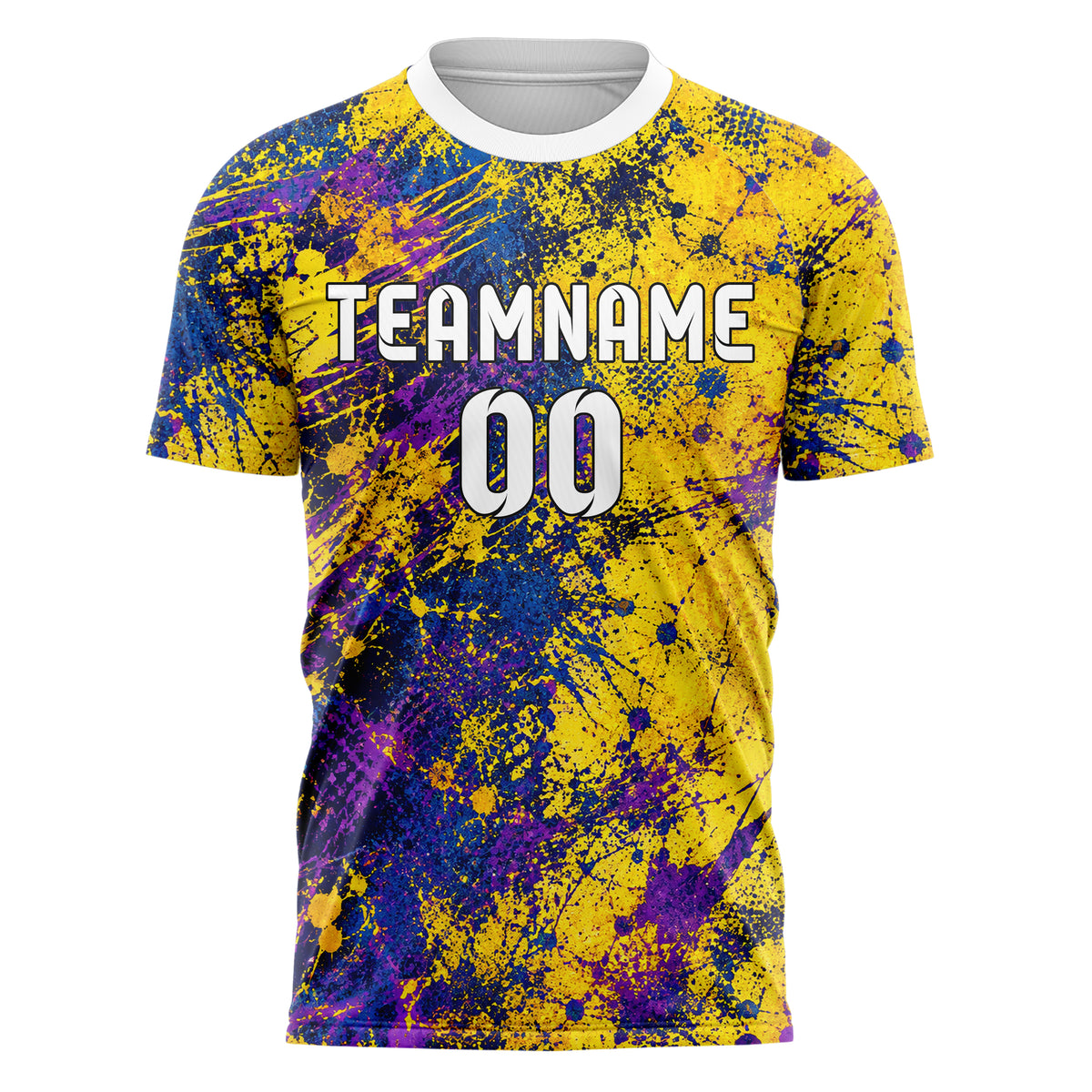 Gelb lebendiges Graffiti Scratch Marks Design 03-0166 individuelles Fußballtrikot front