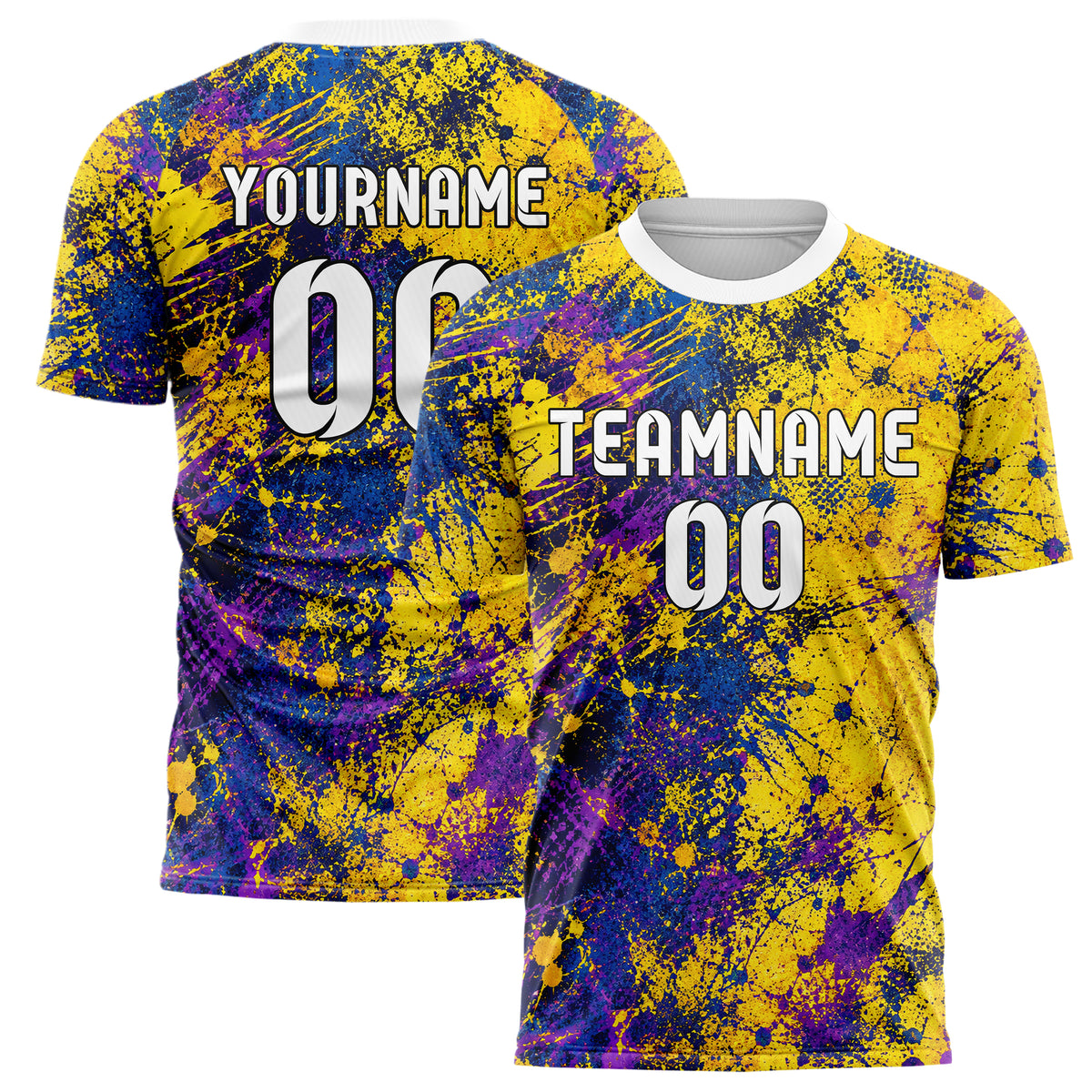 Gelb lebendiges Graffiti Scratch Marks Design 03-0166 individuelles Fußballtrikot main