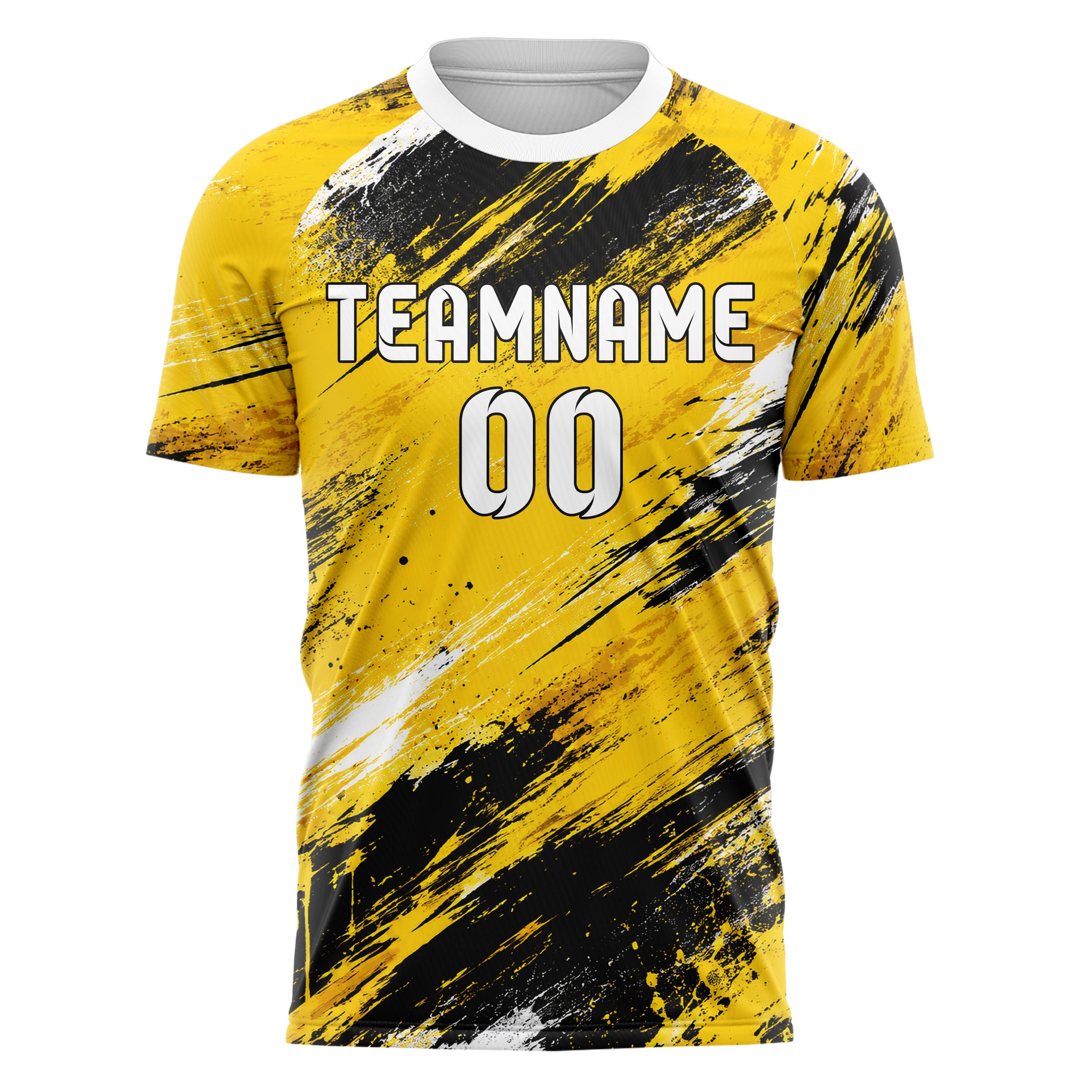 Gelb lebendiges Graffiti Scratch Marks Design 03-0350 individuelles Fußballtrikot front