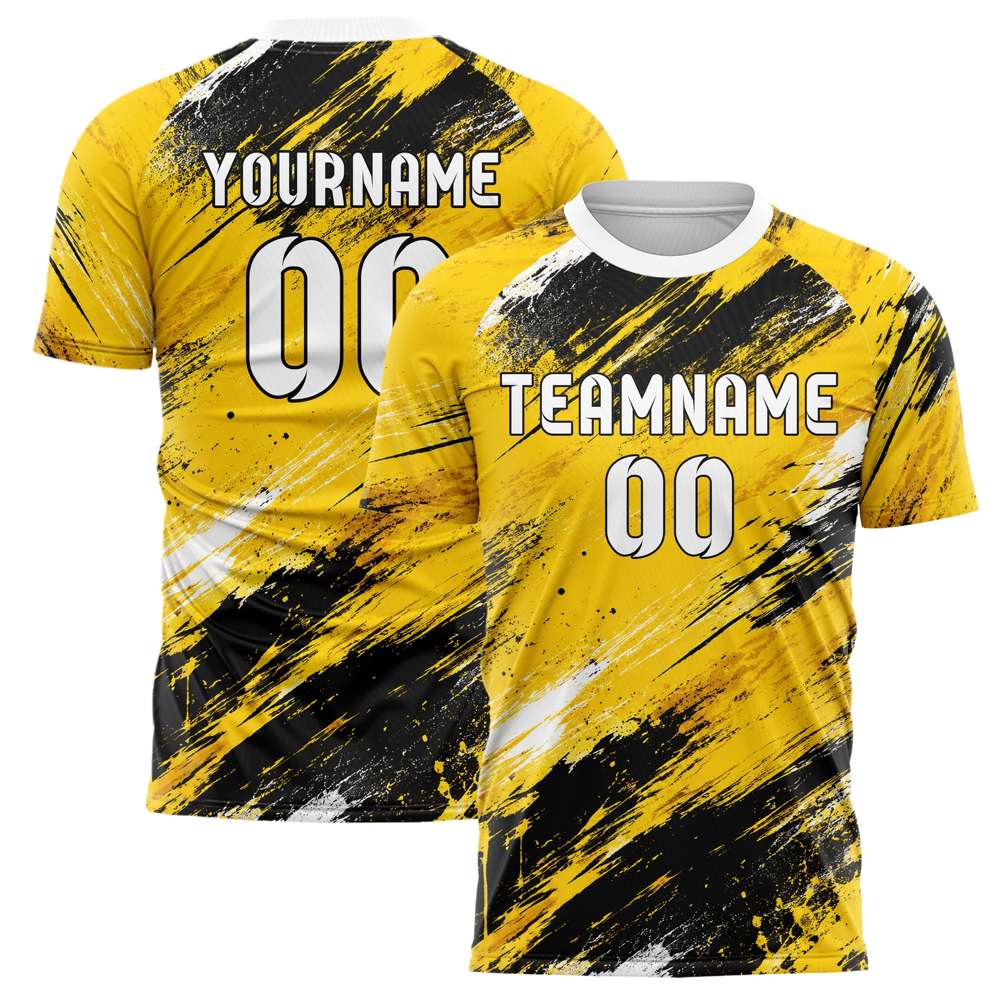 Gelb lebendiges Graffiti Scratch Marks Design 03-0350 individuelles Fußballtrikot main