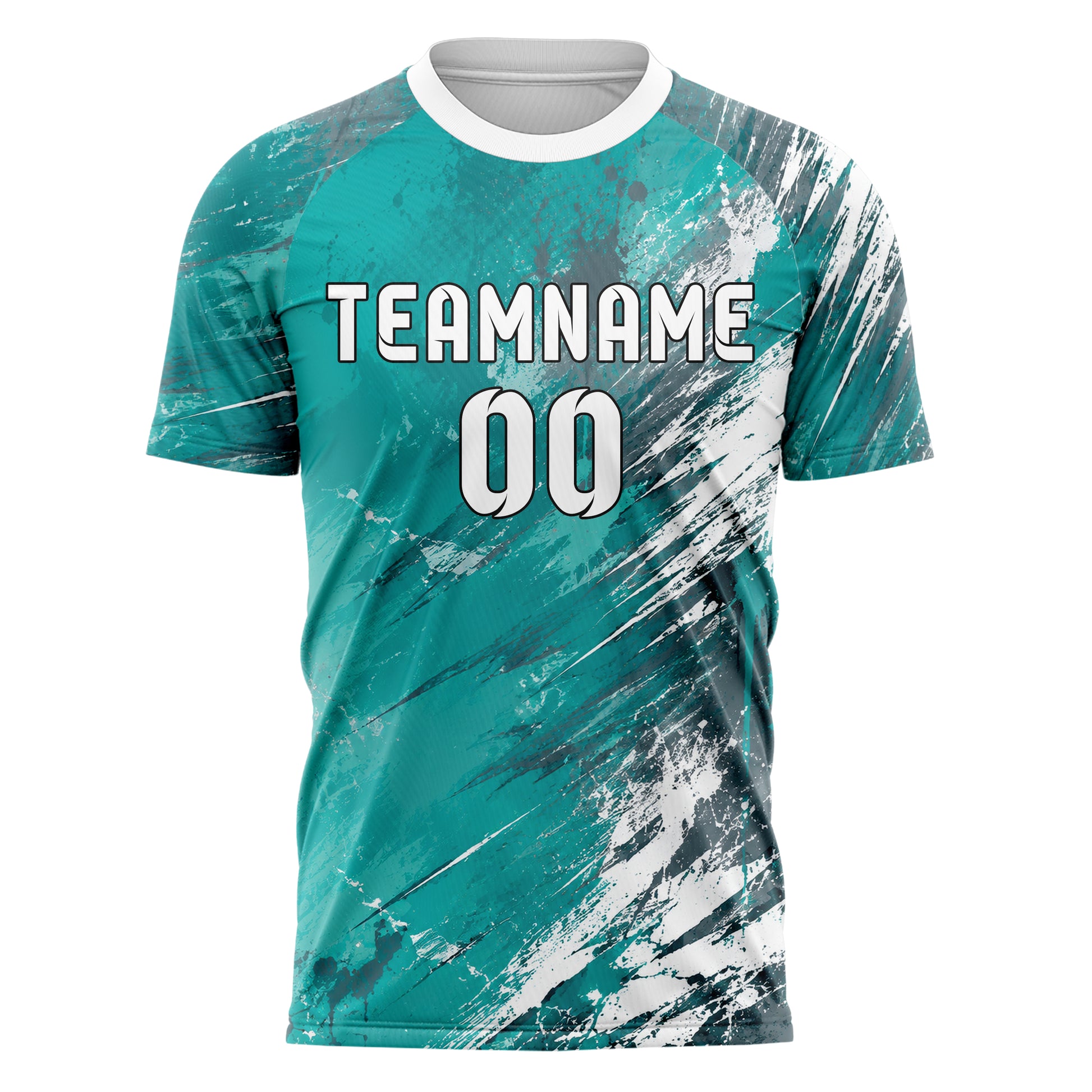 Aqua klassisches Graffiti Scratch Marks Design 03-0062 individuelles Fußballtrikot front