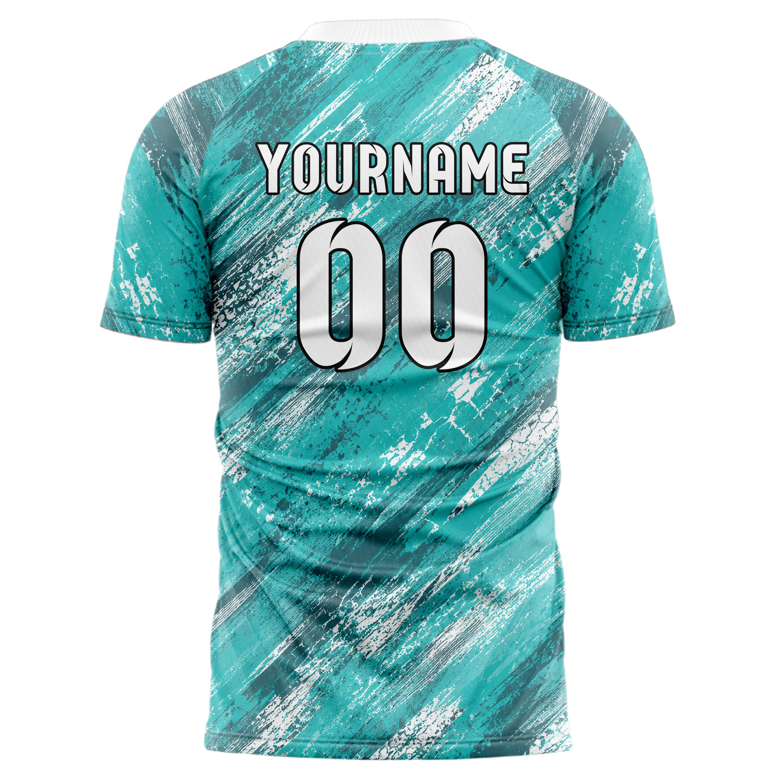 Aqua klassisches Graffiti Scratch Marks Design 03-0230 individuelles Fußballtrikot back
