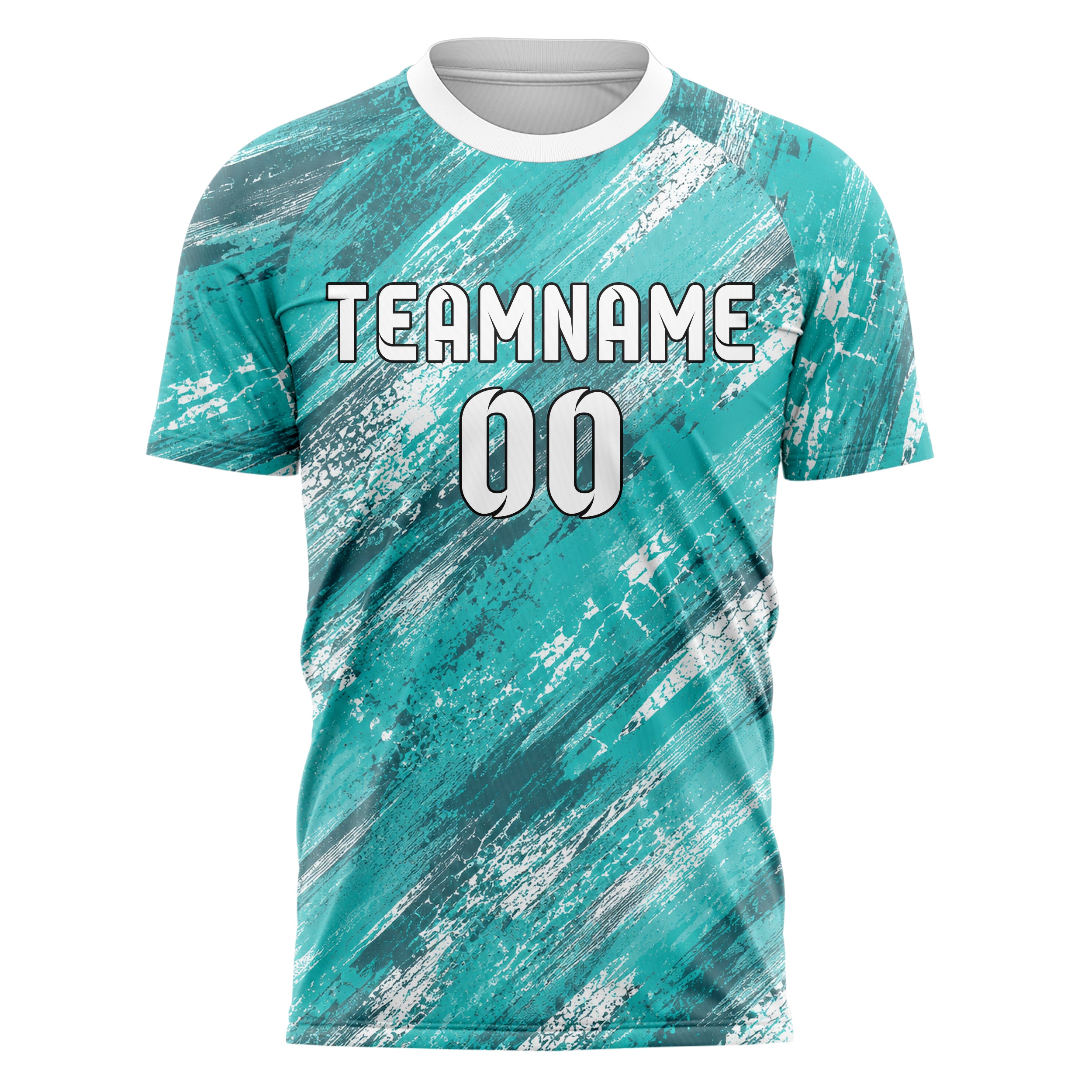 Aqua klassisches Graffiti Scratch Marks Design 03-0230 individuelles Fußballtrikot front
