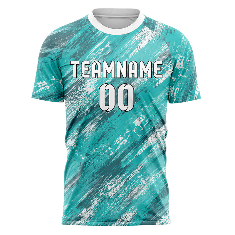 Aqua klassisches Graffiti Scratch Marks Design 03-0230 individuelles Fußballtrikot front