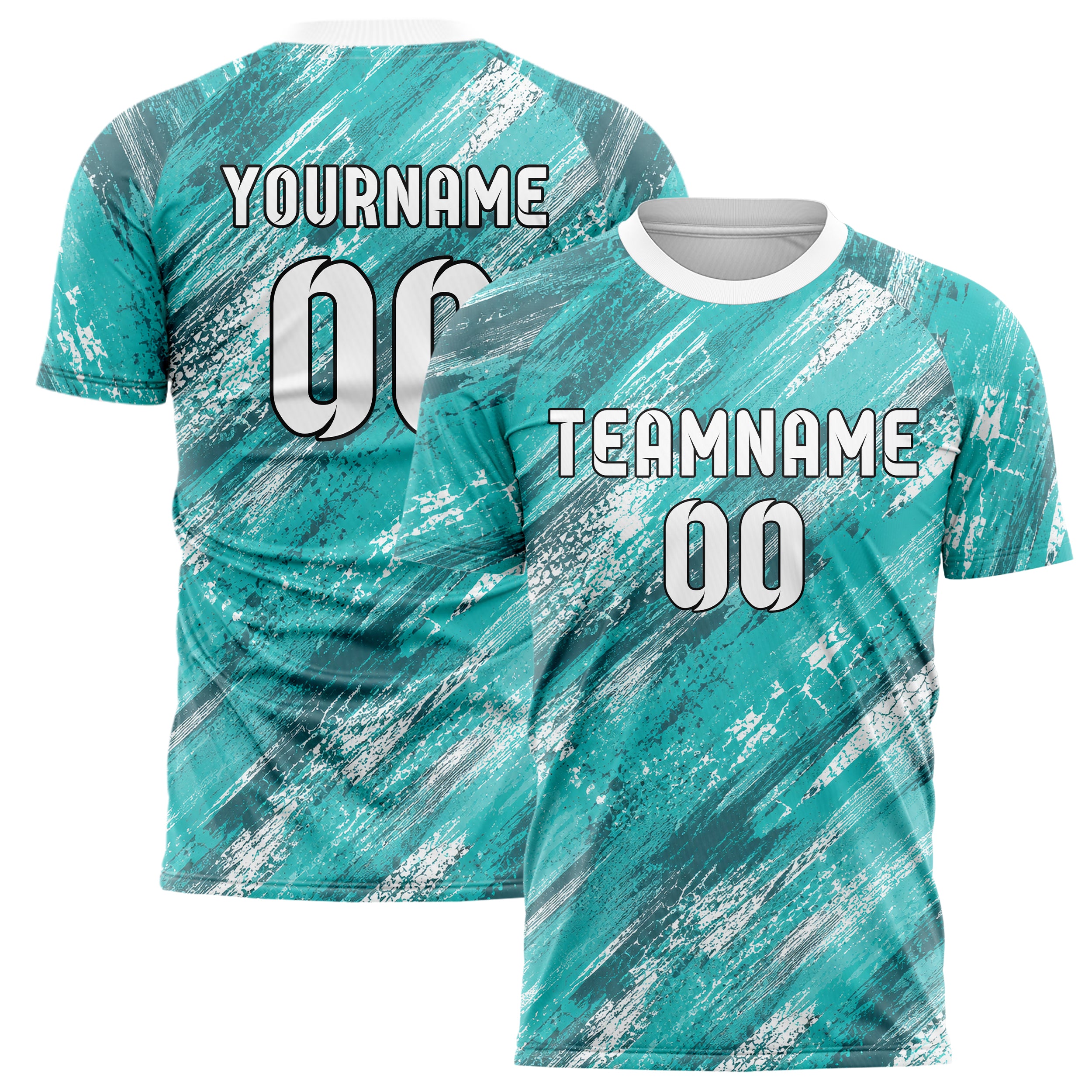 Aqua klassisches Graffiti Scratch Marks Design 03-0230 individuelles Fußballtrikot main