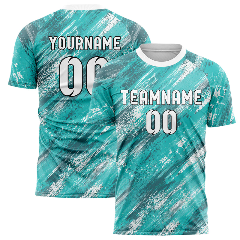 Aqua klassisches Graffiti Scratch Marks Design 03-0230 individuelles Fußballtrikot main