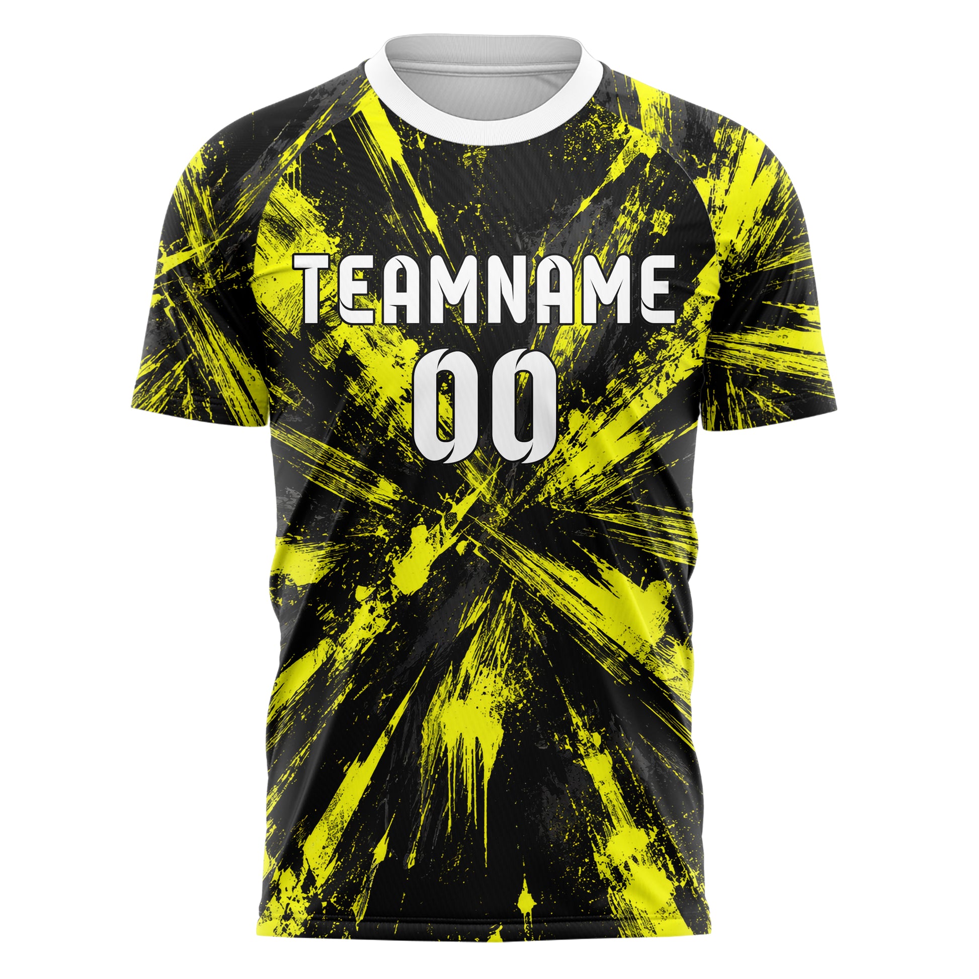 Schwarz neonfarbenes Graffiti Scratch Marks Design 03-0358 individuelles Fußballtrikot front