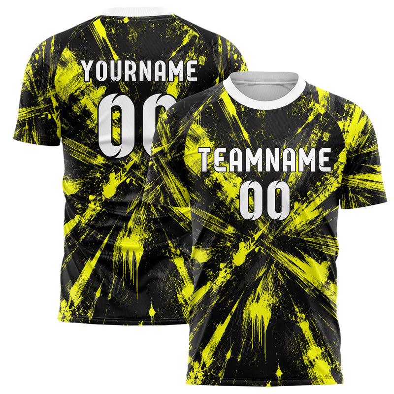 Schwarz neonfarbenes Graffiti Scratch Marks Design 03-0358 individuelles Fußballtrikot main