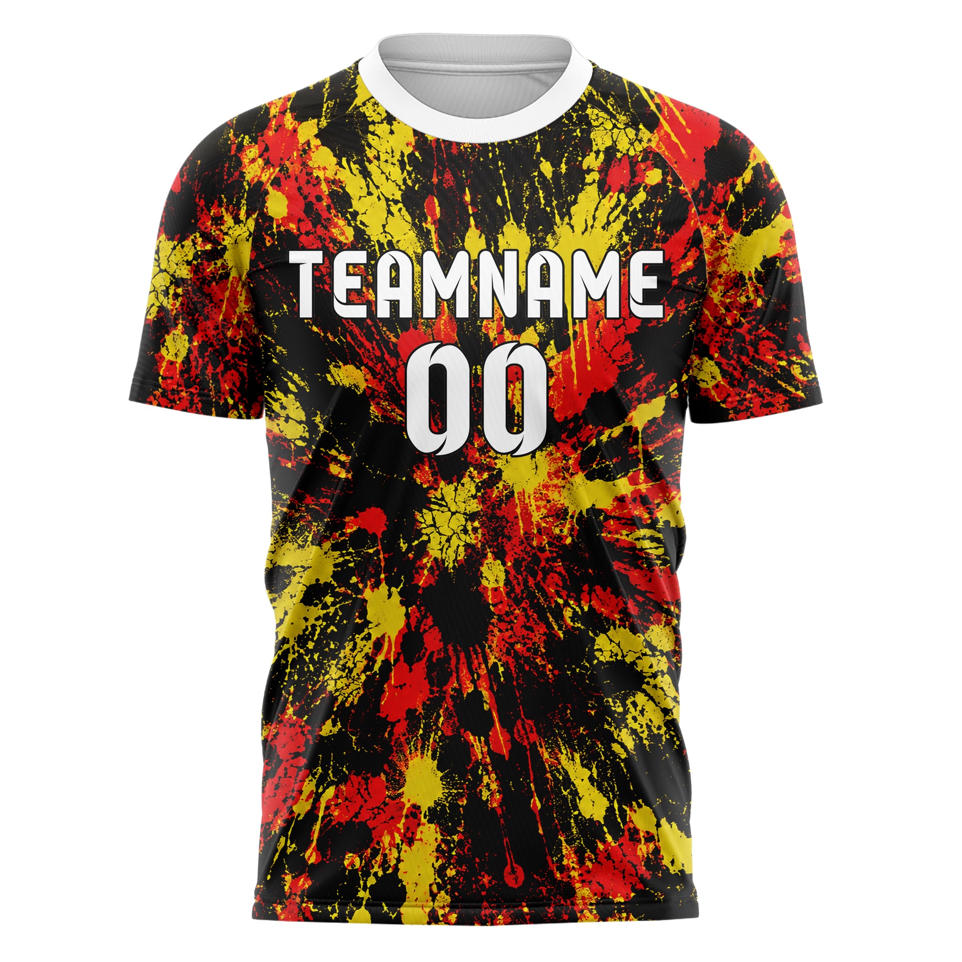 Schwarz lebendiges Graffiti Drip Paint Design 03-0308 individuelles Fußballtrikot front