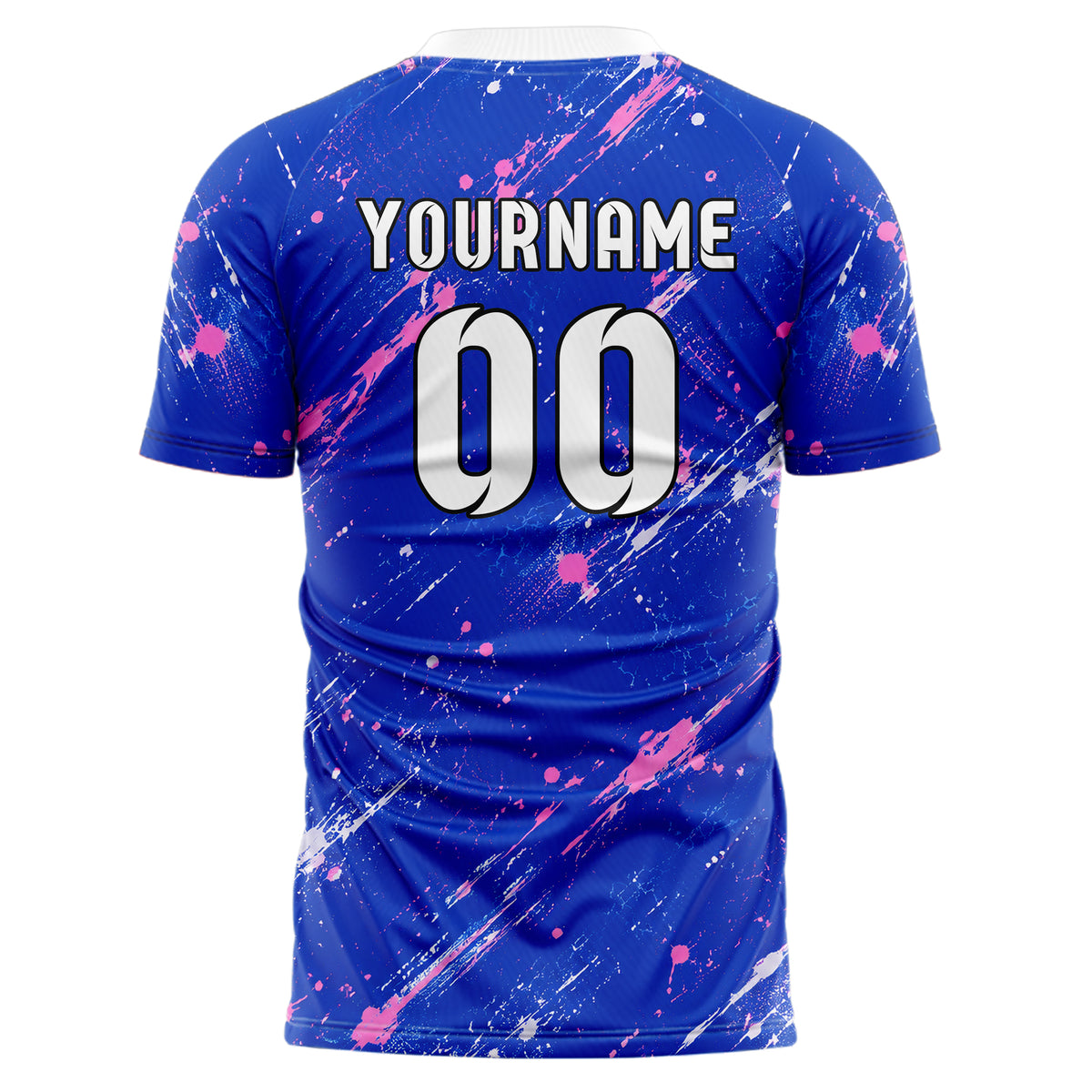 Royalblau klassisches Graffiti diagonal Paint Flow Design 03-0219 individuelles Fußballtrikot back
