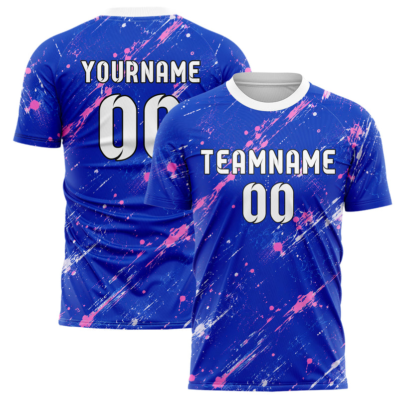 Royalblau klassisches Graffiti diagonal Paint Flow Design 03-0219 individuelles Fußballtrikot main