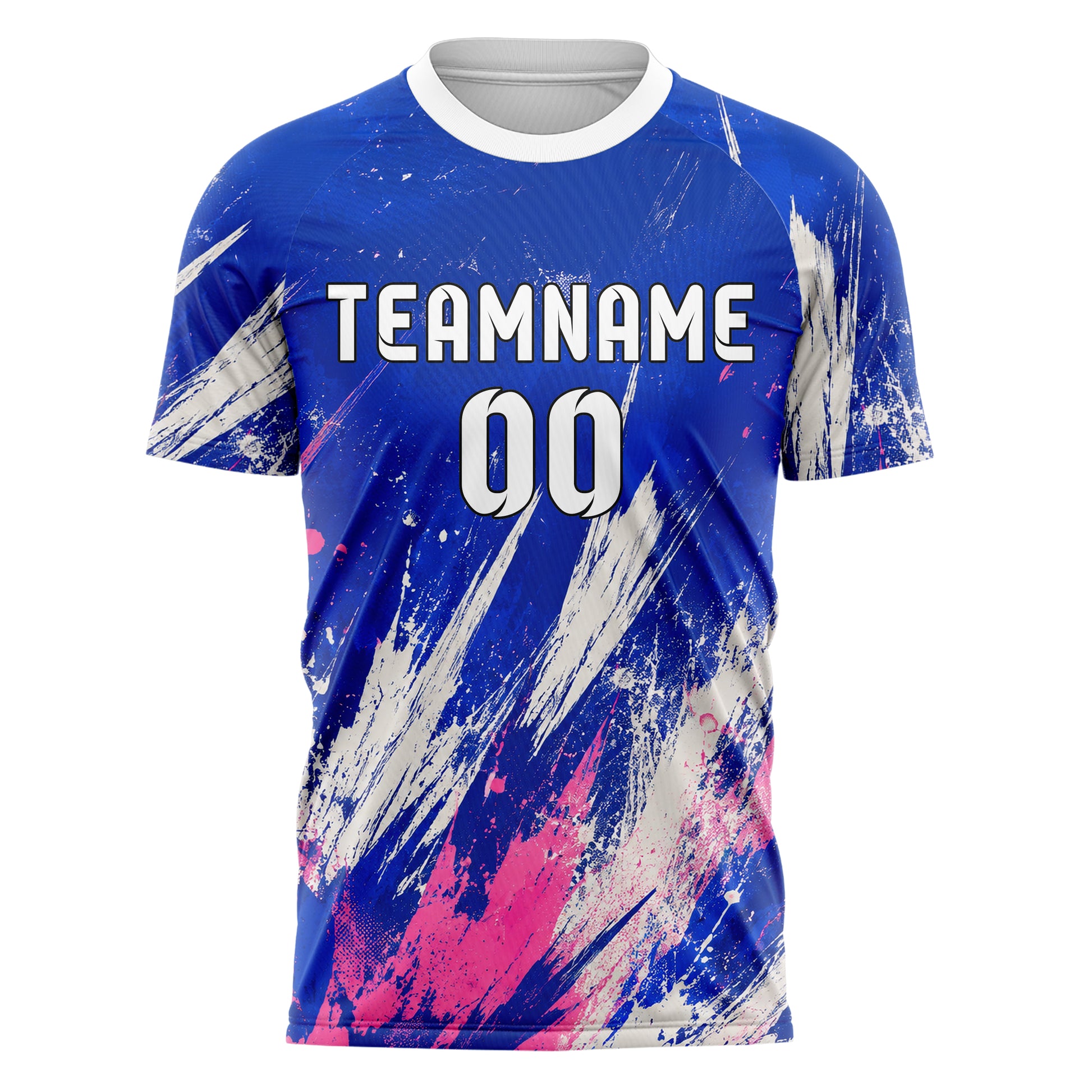 Royalblau klassisches Graffiti Scratch Marks Design 03-0246 individuelles Fußballtrikot front