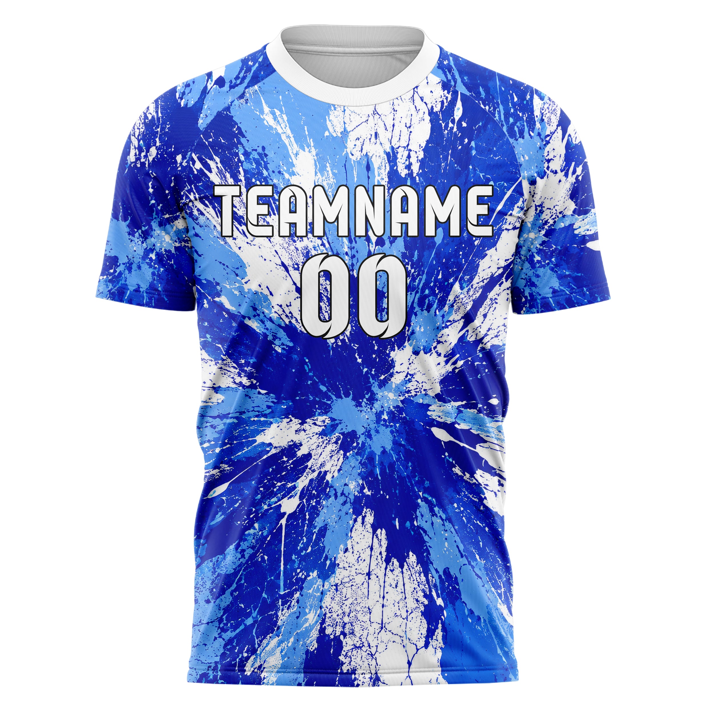 Royalblau lebendiges Graffiti Ink Splash Design 03-0349 individuelles Fußballtrikot front