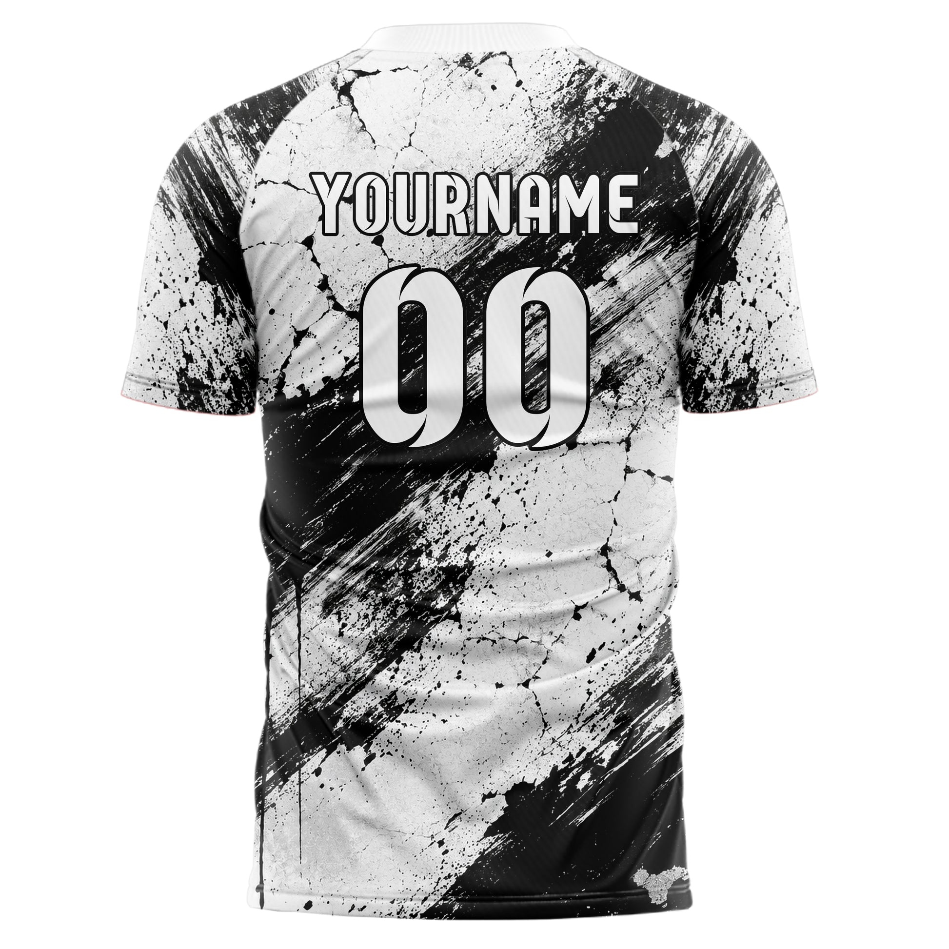 Weiss klassisches Graffiti Cracked Texture Design 03-0130 individuelles Fußballtrikot back