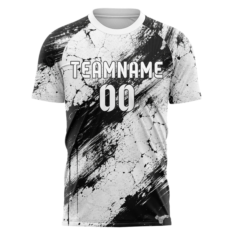 Weiss klassisches Graffiti Cracked Texture Design 03-0130 individuelles Fußballtrikot front
