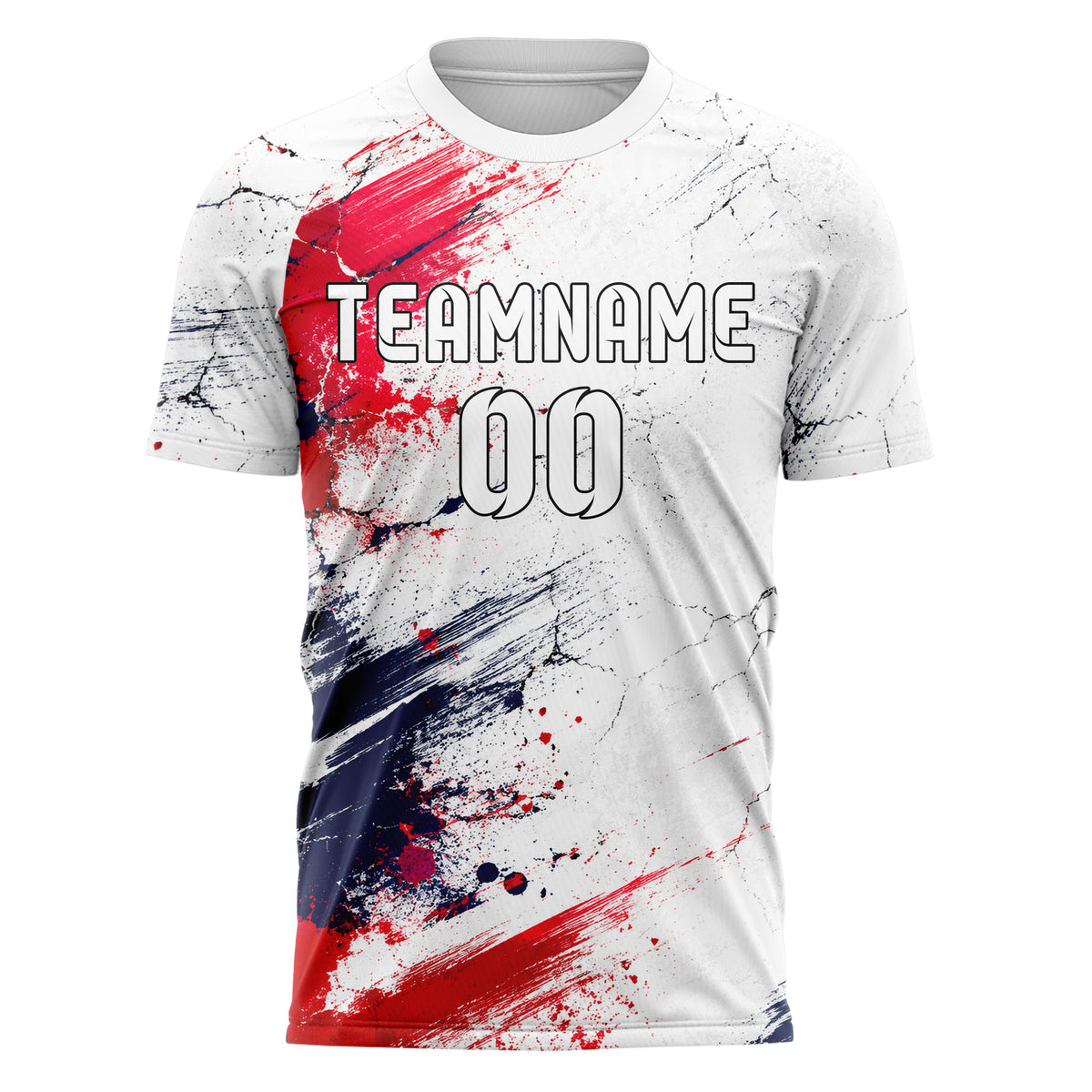 Weiss klassisches Graffiti Cracked Texture Design 03-0266 individuelles Fußballtrikot front