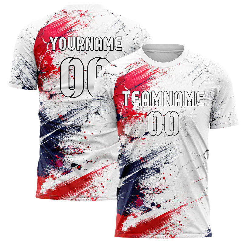 Weiss klassisches Graffiti Cracked Texture Design 03-0266 individuelles Fußballtrikot main