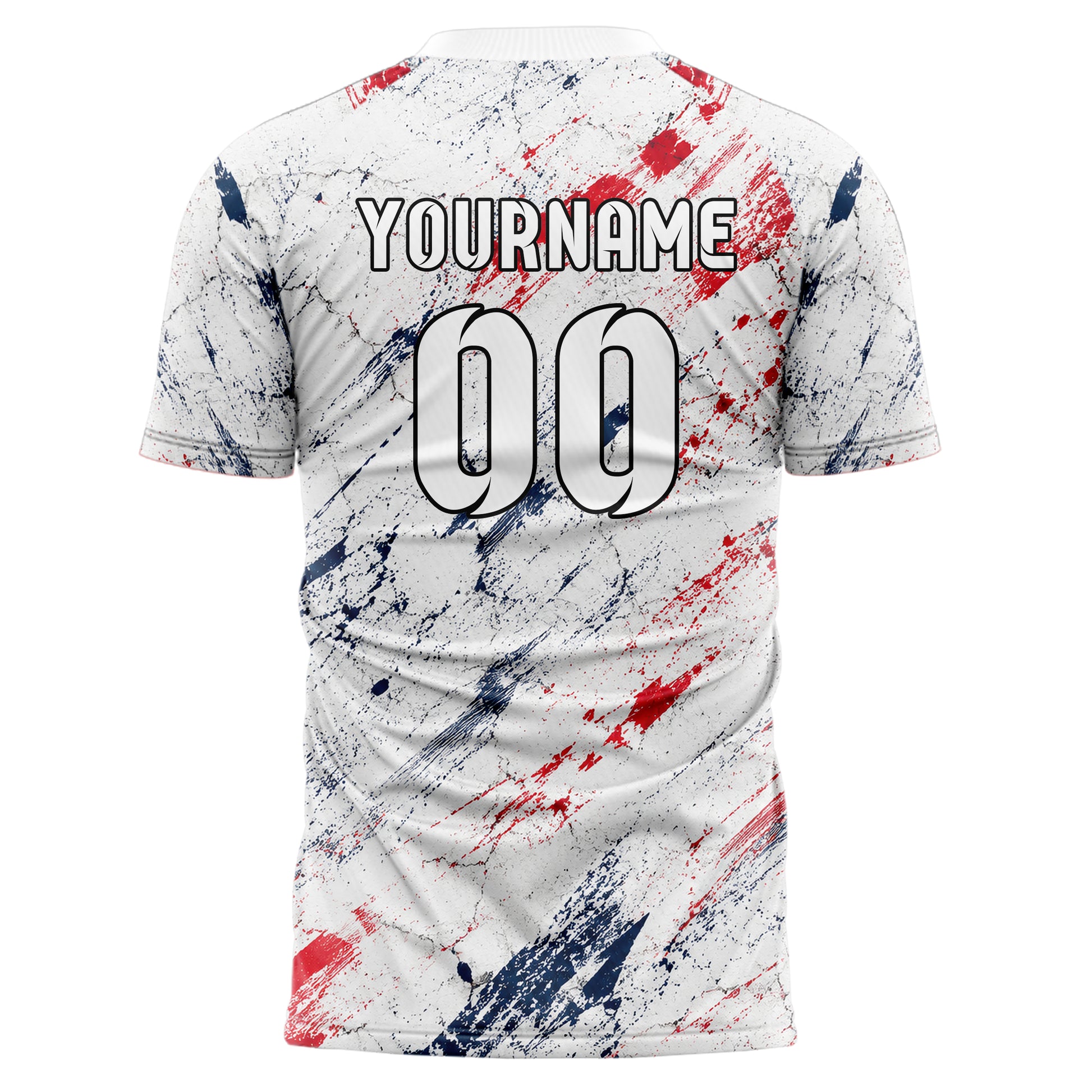 Weiss klassisches Graffiti Cracked Texture Design 03-0362 individuelles Fußballtrikot back