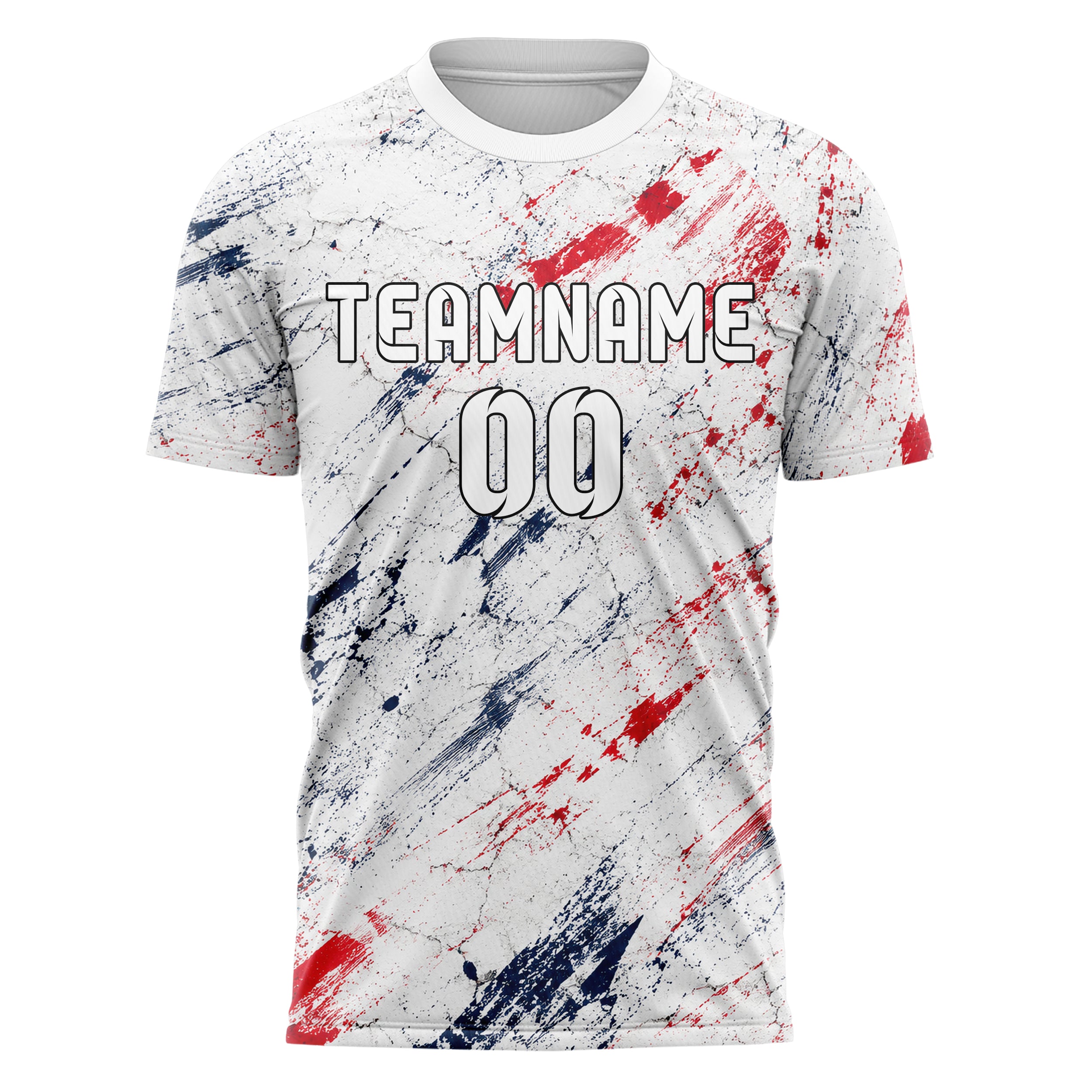 Weiss klassisches Graffiti Cracked Texture Design 03-0362 individuelles Fußballtrikot front