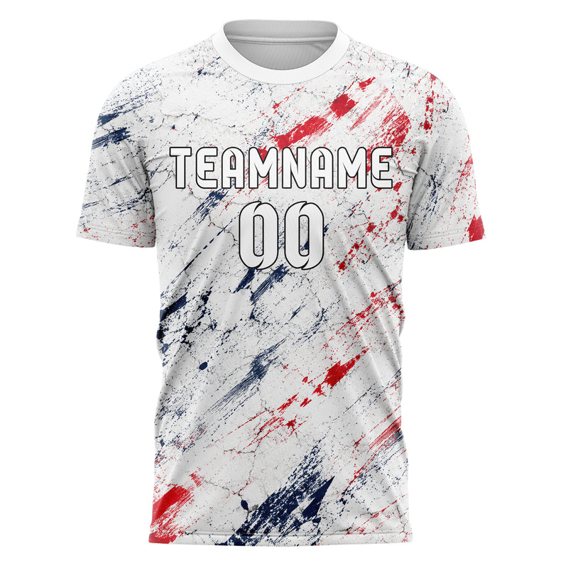 Weiss klassisches Graffiti Cracked Texture Design 03-0362 individuelles Fußballtrikot front