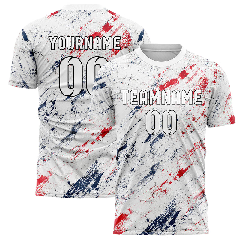 Weiss klassisches Graffiti Cracked Texture Design 03-0362 individuelles Fußballtrikot main