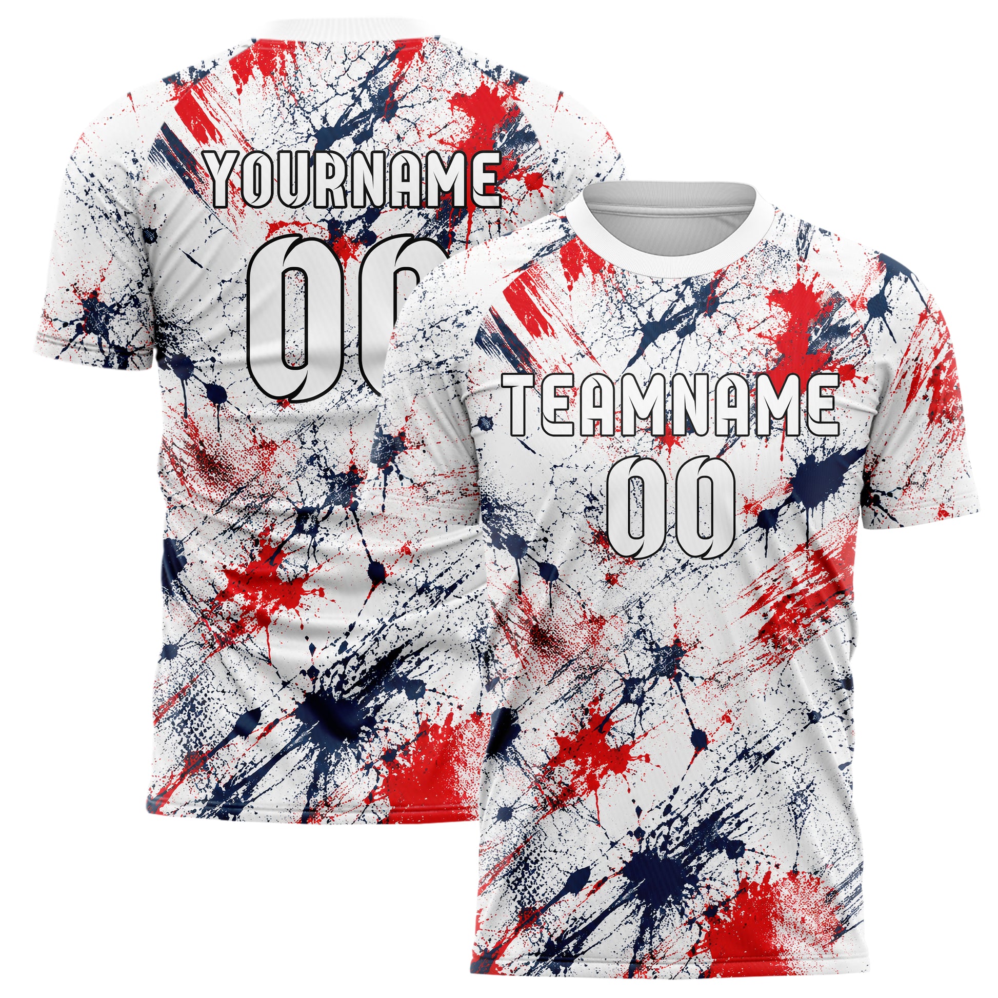 Weiss klassisches Graffiti diagonal Paint Flow Design 03-0227 individuelles Fußballtrikot main
