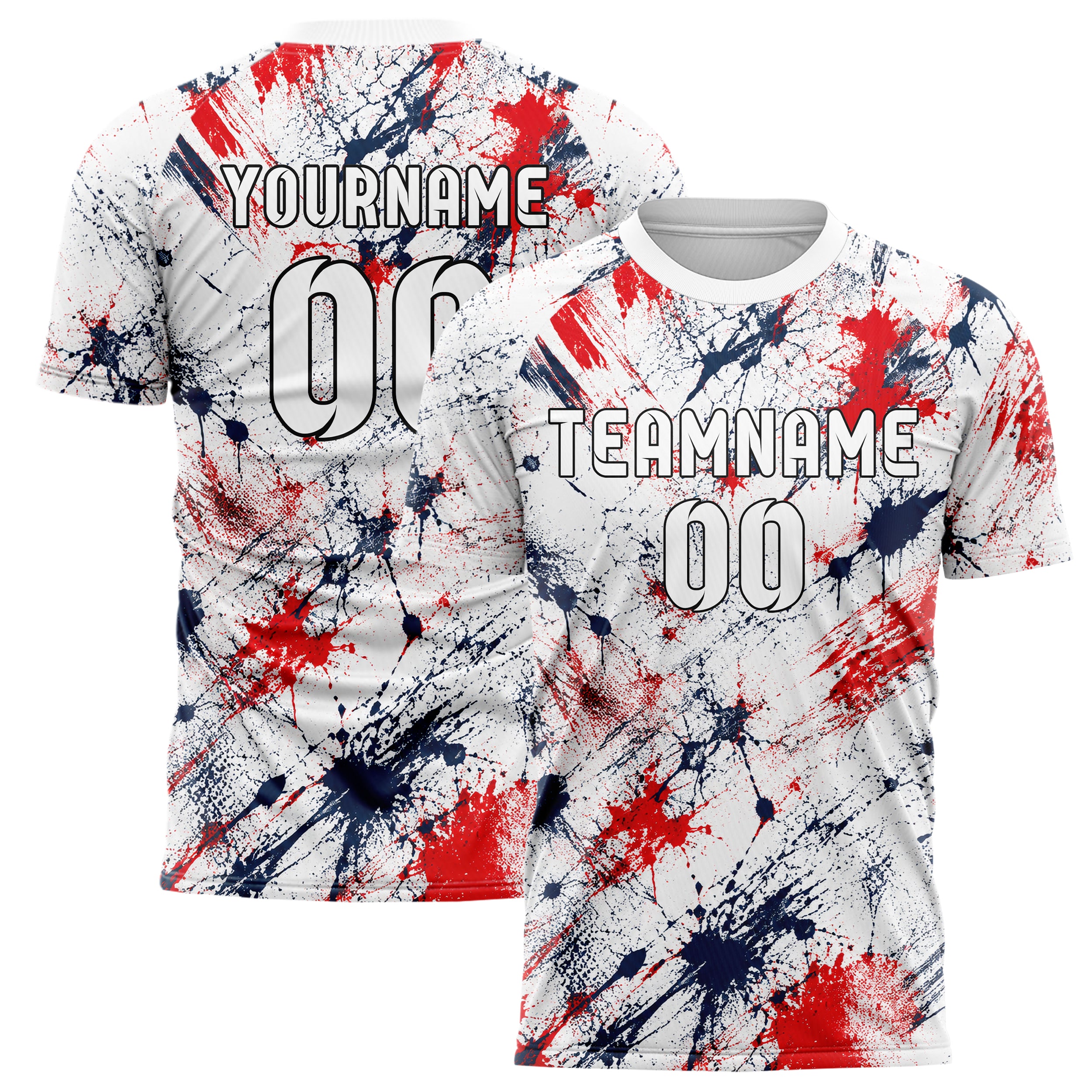 Weiss klassisches Graffiti diagonal Paint Flow Design 03-0227 individuelles Fußballtrikot main