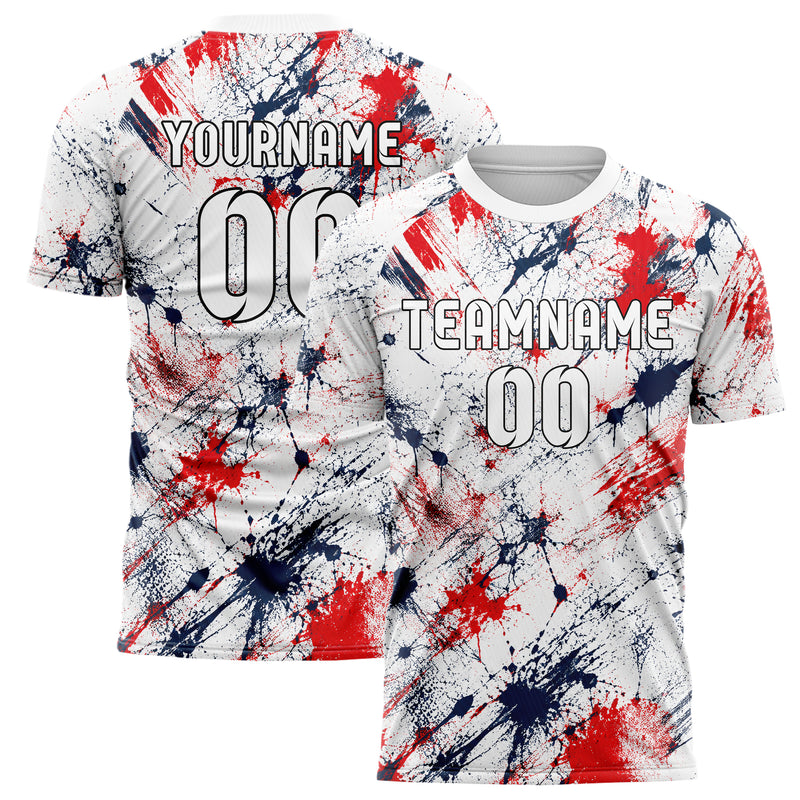 Weiss klassisches Graffiti diagonal Paint Flow Design 03-0227 individuelles Fußballtrikot main