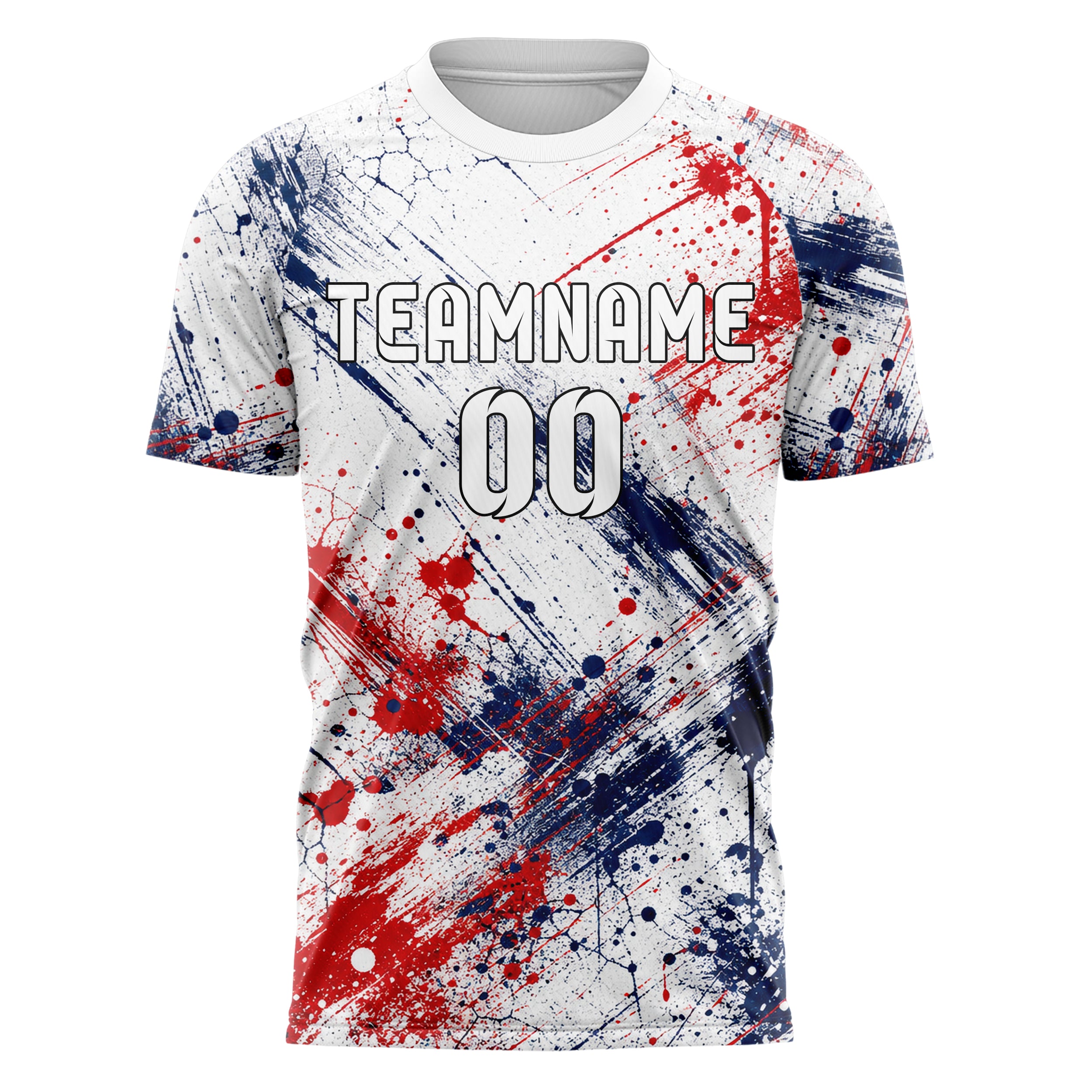 Weiss klassisches Graffiti Drip Paint Design 03-0188 individuelles Fußballtrikot front