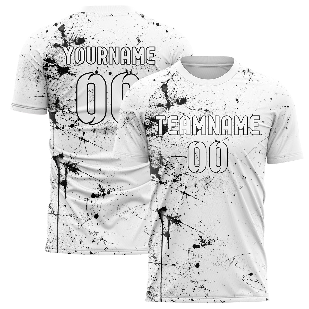 Weiss klassisches Graffiti Drip Paint Design 03-0220 individuelles Fußballtrikot main