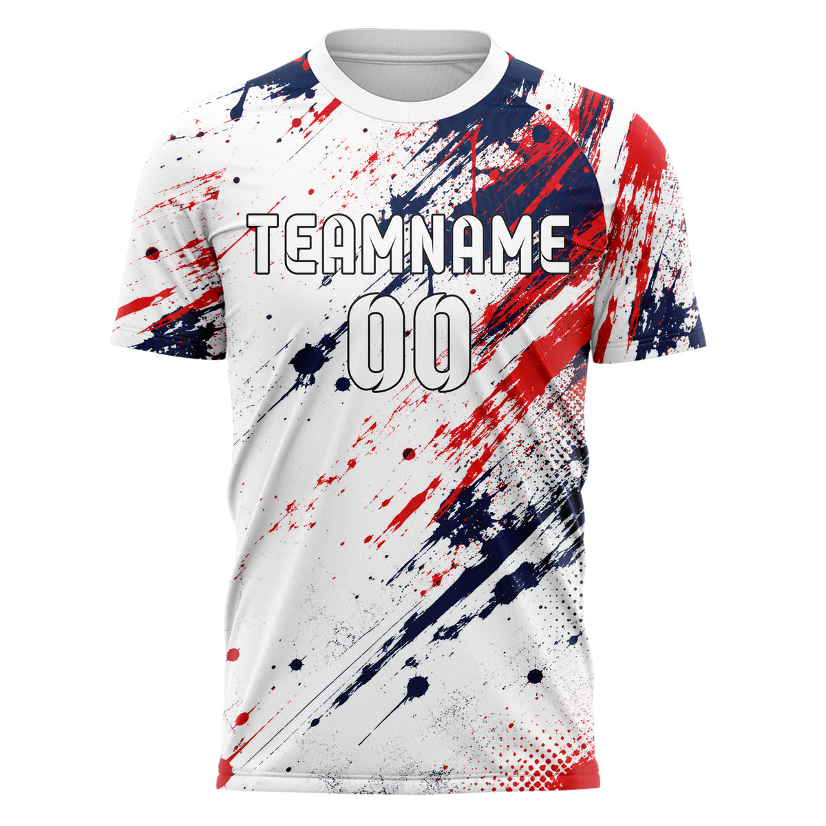 Weiss klassisches Graffiti Ink Splash Design 03-0101 individuelles Fußballtrikot front