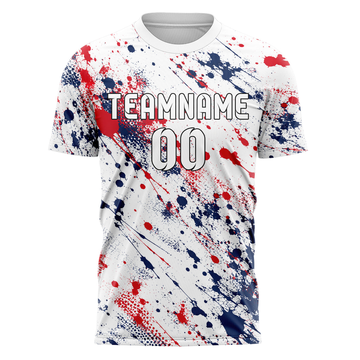 Weiss klassisches Graffiti Ink Splash Design 03-0221 individuelles Fußballtrikot front