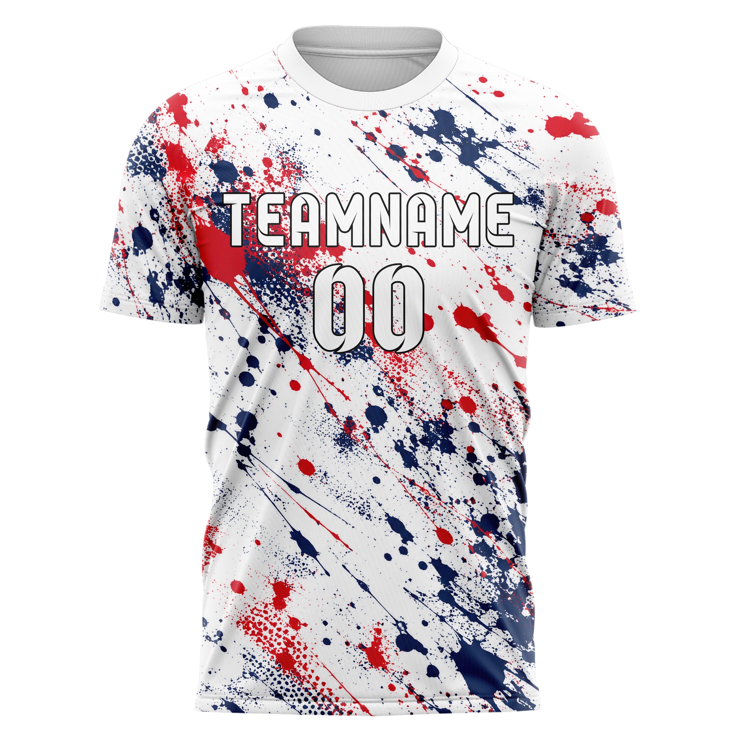 Weiss klassisches Graffiti Ink Splash Design 03-0221 individuelles Fußballtrikot front