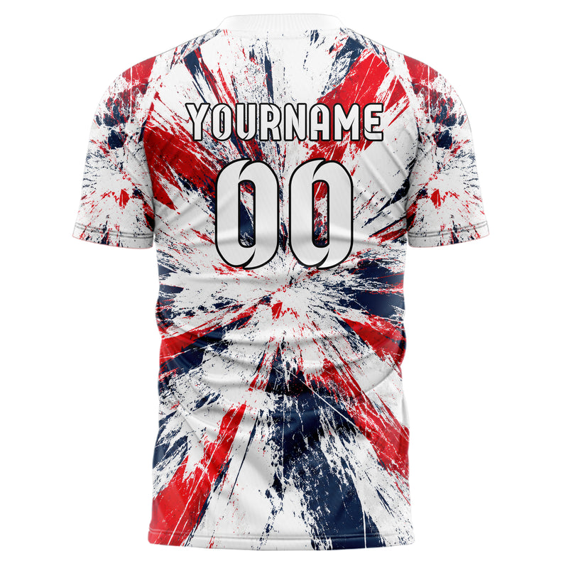 Weiss klassisches Graffiti Scratch Marks Design 03-0134 individuelles Fußballtrikot back