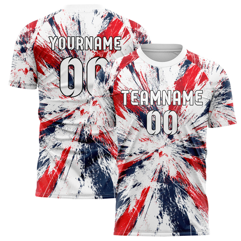 Weiss klassisches Graffiti Scratch Marks Design 03-0134 individuelles Fußballtrikot main