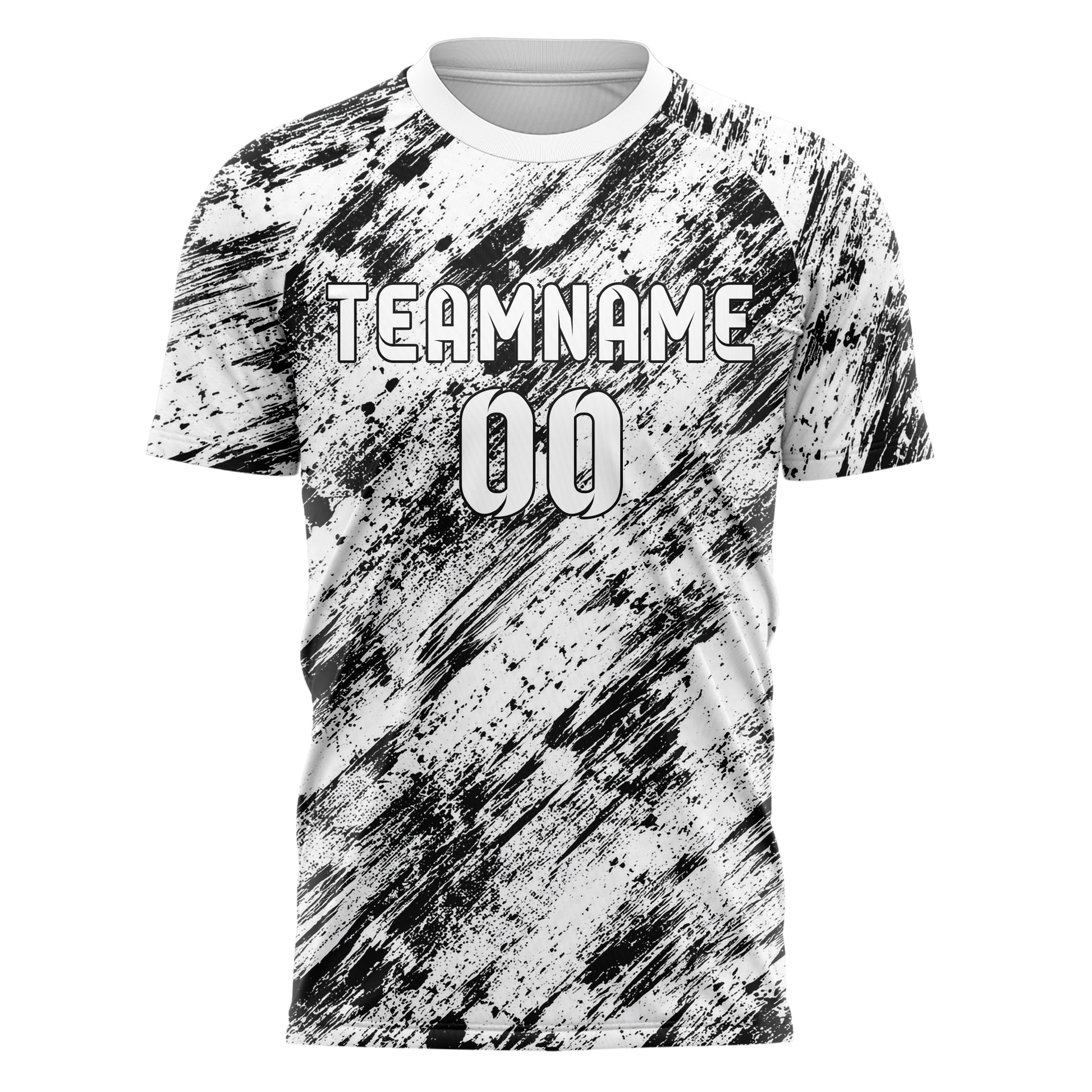 Weiss klassisches Graffiti Scratch Marks Design 03-0382 individuelles Fußballtrikot front