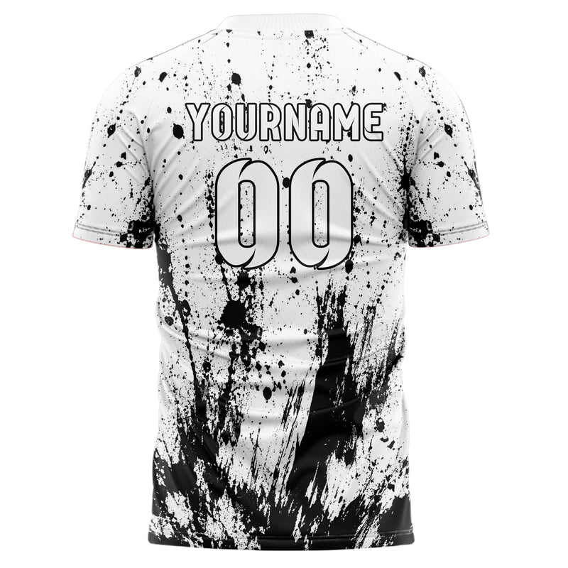 Weiss klassisches Graffiti Spray Splatter Design 03-0304 individuelles Fußballtrikot back