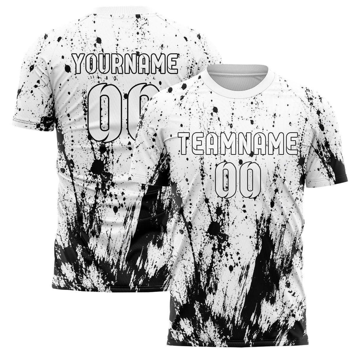 Weiss klassisches Graffiti Spray Splatter Design 03-0304 individuelles Fußballtrikot main