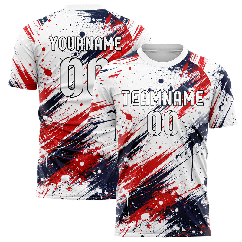 Weiss klassisches Graffiti Spray Splatter Design 03-0320 individuelles Fußballtrikot main