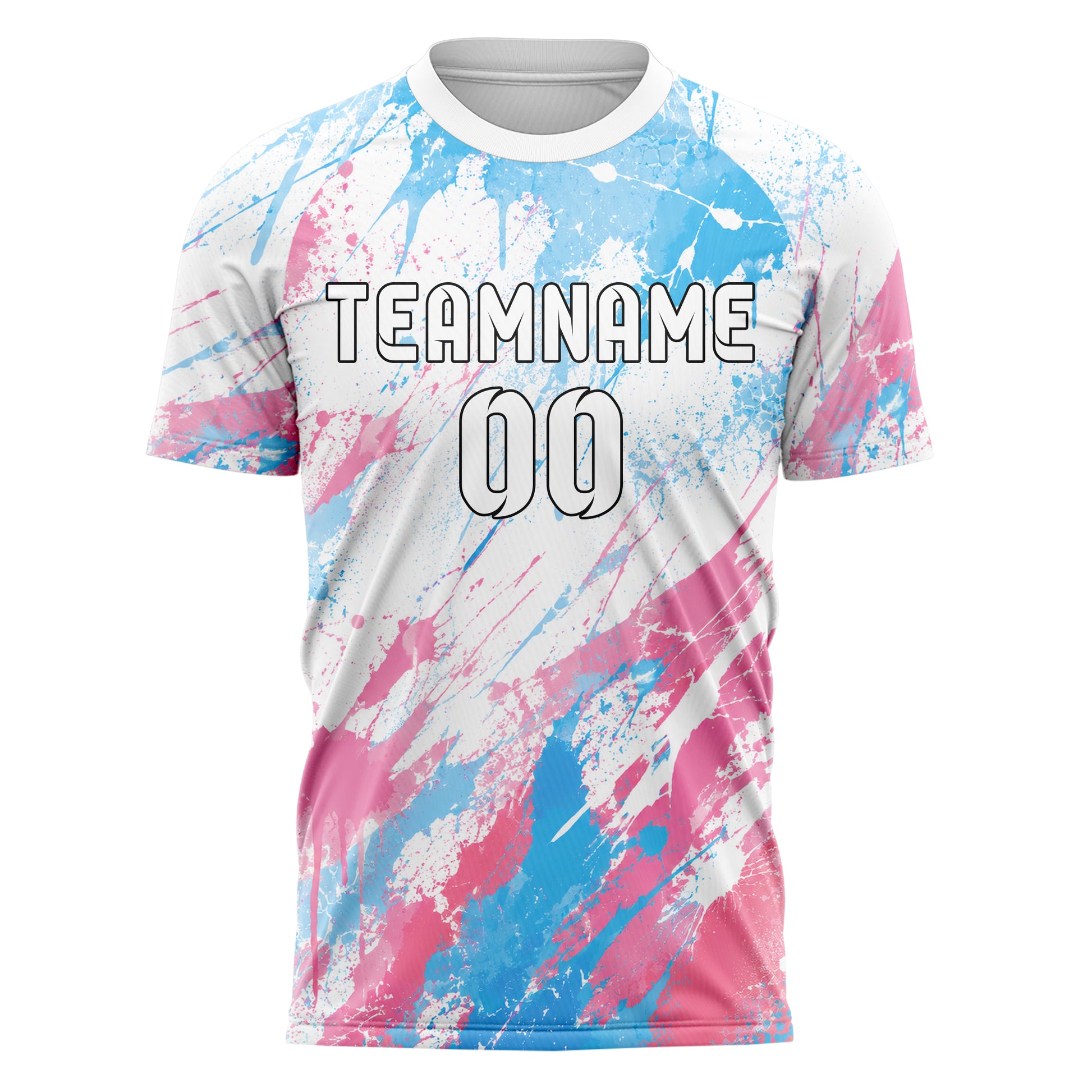Weiss lebendiges Graffiti Drip Paint Design 03-0276 individuelles Fußballtrikot front