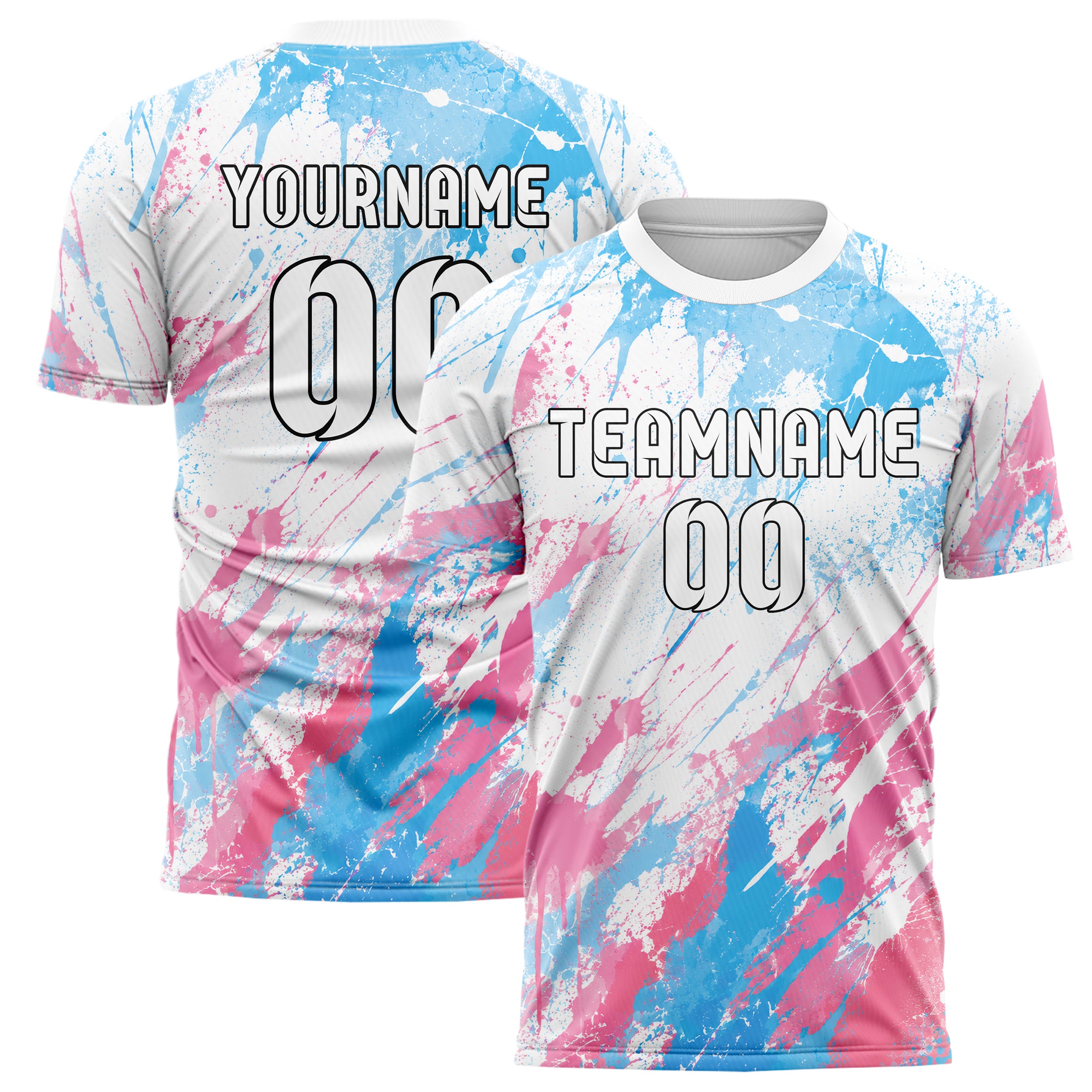 Weiss lebendiges Graffiti Drip Paint Design 03-0276 individuelles Fußballtrikot main