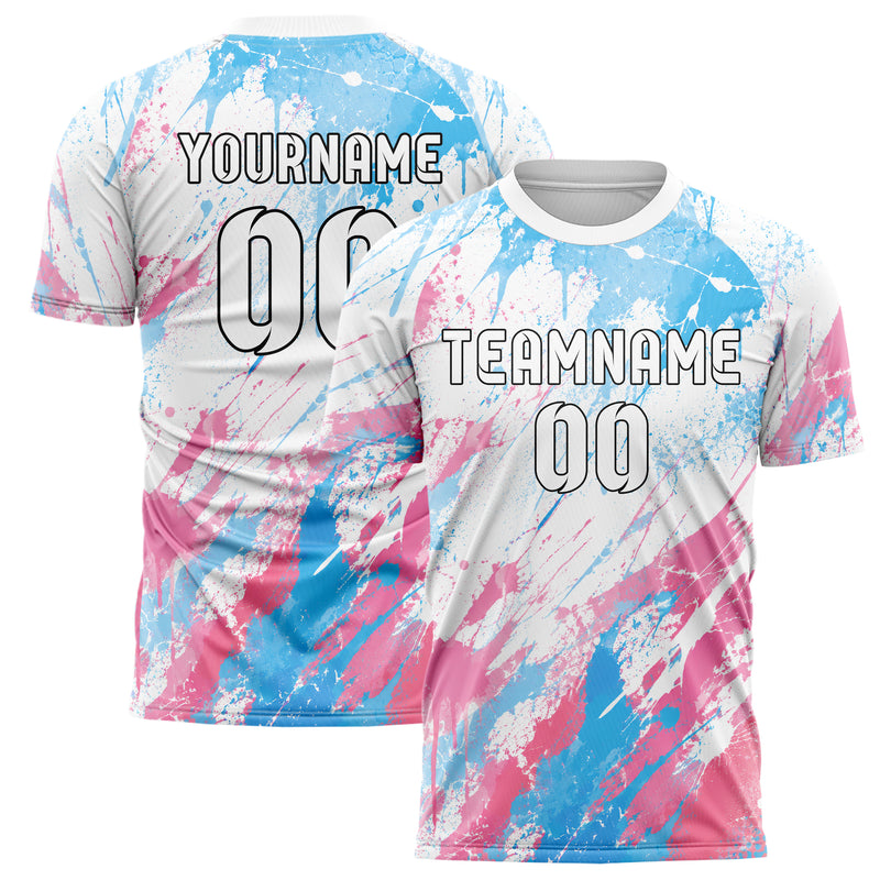 Weiss lebendiges Graffiti Drip Paint Design 03-0276 individuelles Fußballtrikot main