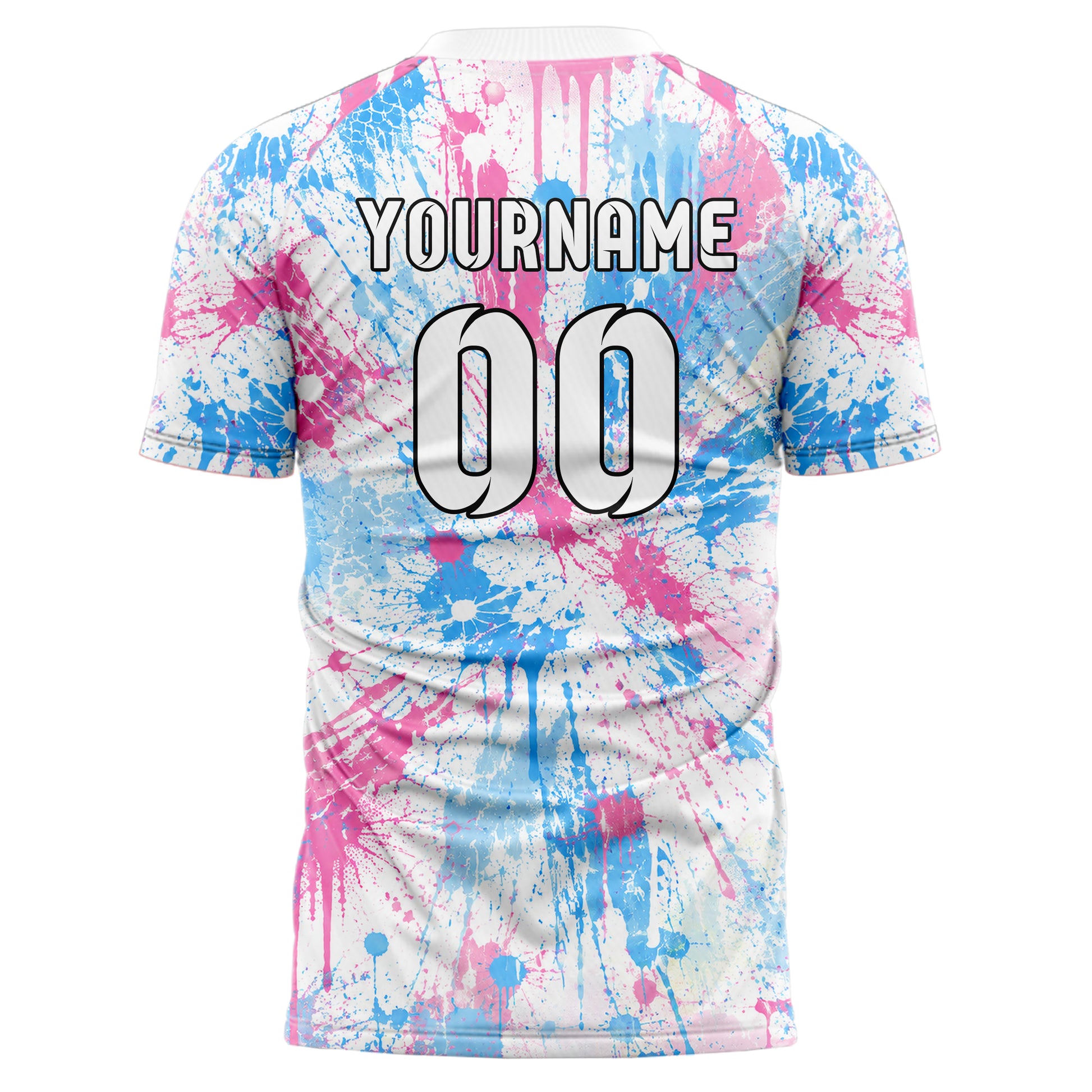 Weiss lebendiges Graffiti Drip Paint Design 03-0300 individuelles Fußballtrikot back