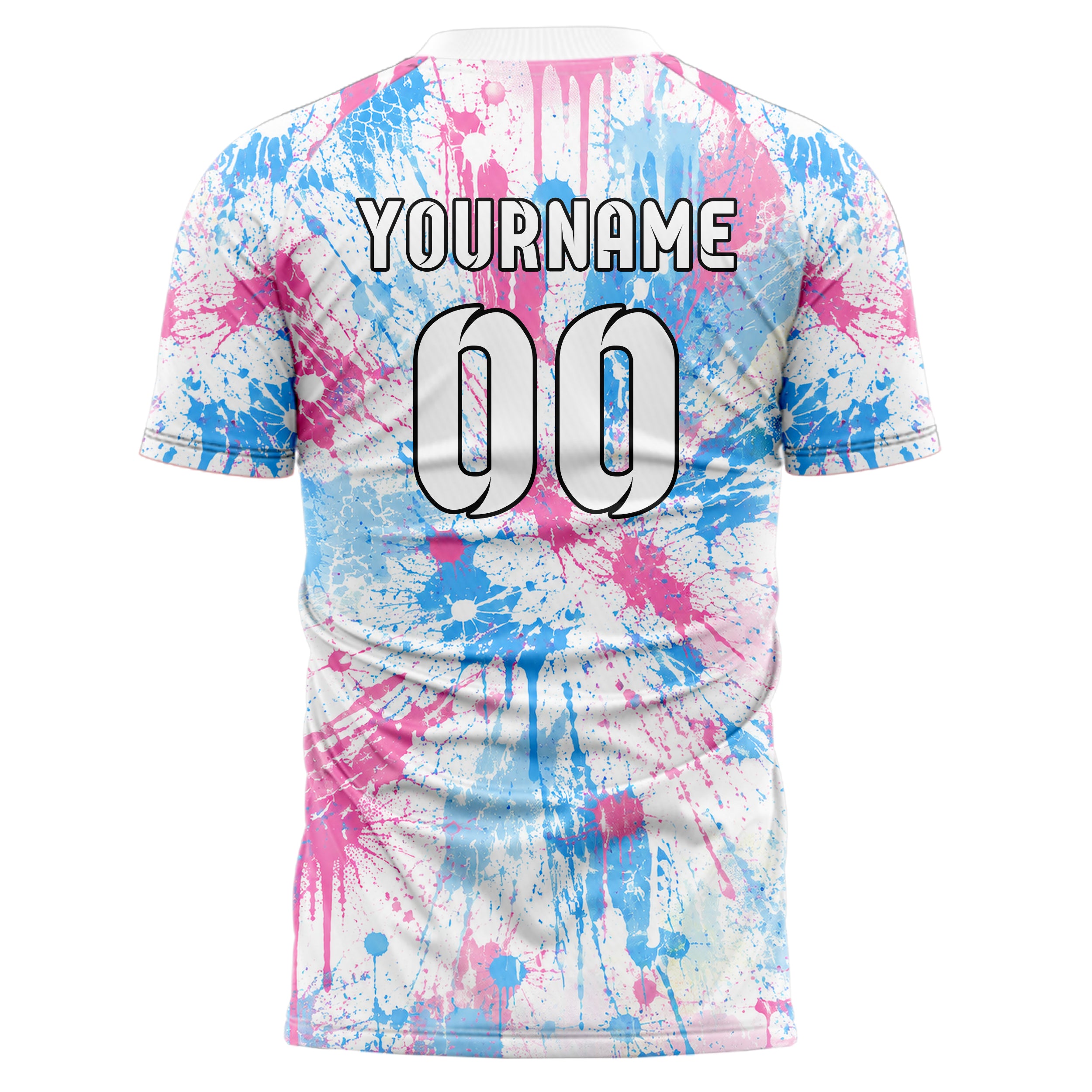 Weiss lebendiges Graffiti Drip Paint Design 03-0300 individuelles Fußballtrikot back