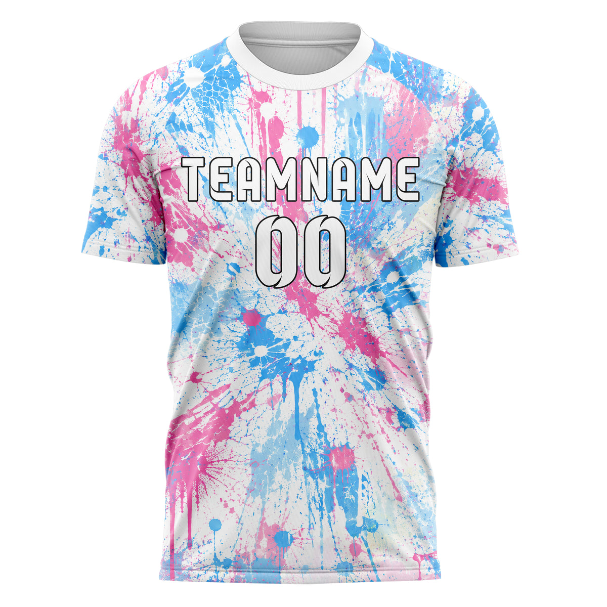 Weiss lebendiges Graffiti Drip Paint Design 03-0300 individuelles Fußballtrikot front