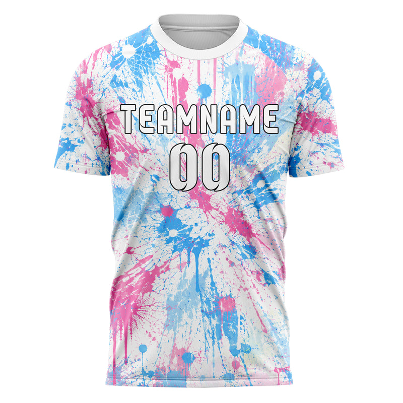 Weiss lebendiges Graffiti Drip Paint Design 03-0300 individuelles Fußballtrikot front