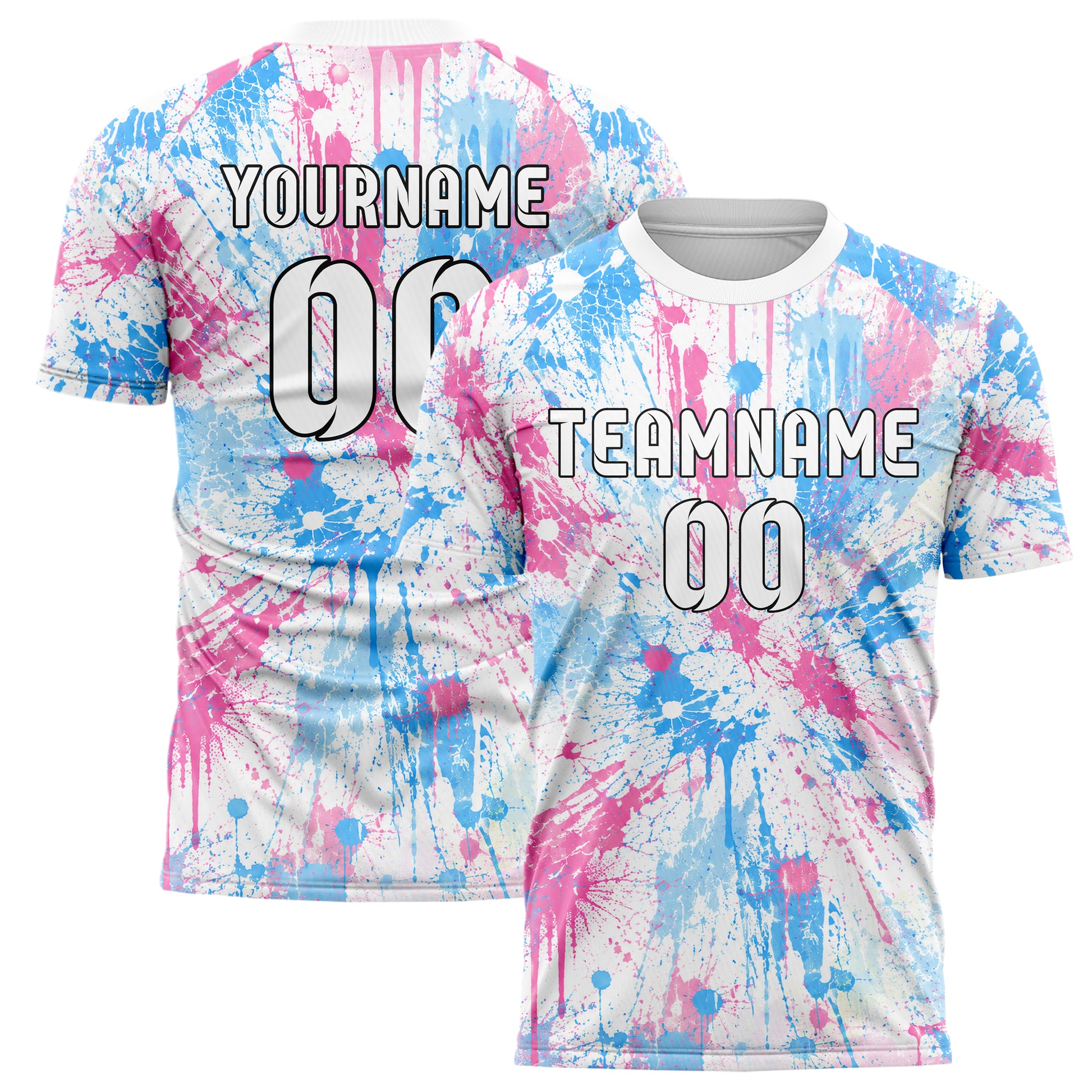 Weiss lebendiges Graffiti Drip Paint Design 03-0300 individuelles Fußballtrikot main