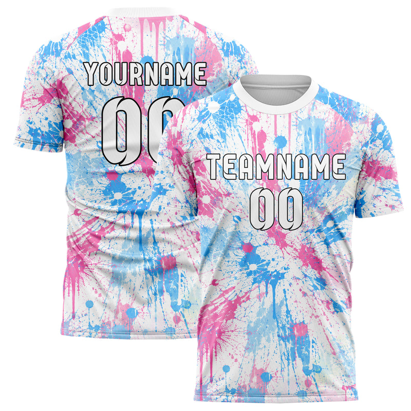 Weiss lebendiges Graffiti Drip Paint Design 03-0300 individuelles Fußballtrikot main